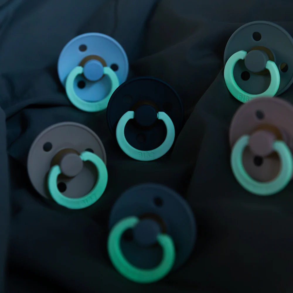 BIBS Colour Night Glow Pacifiers / Dummies - Sand - Bubbadue