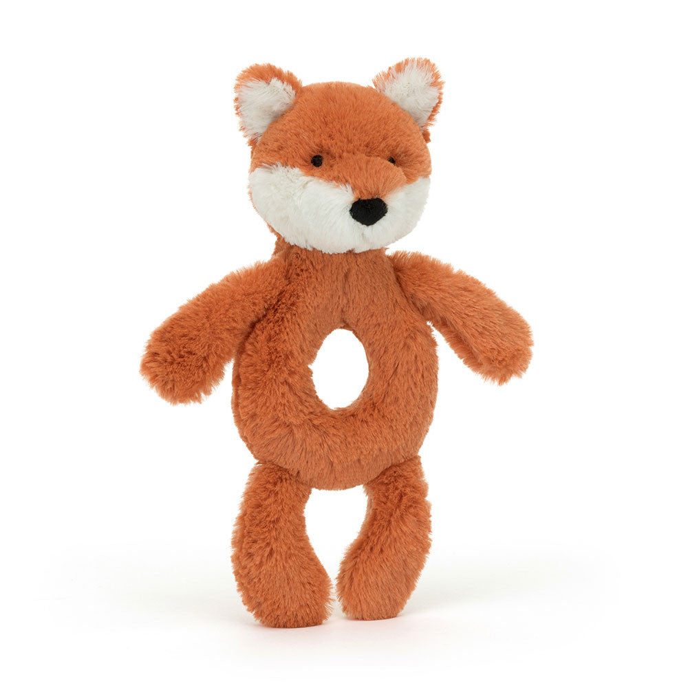 Bashful Fox Cub Ring Rattle - Jellycat - Bubbadue