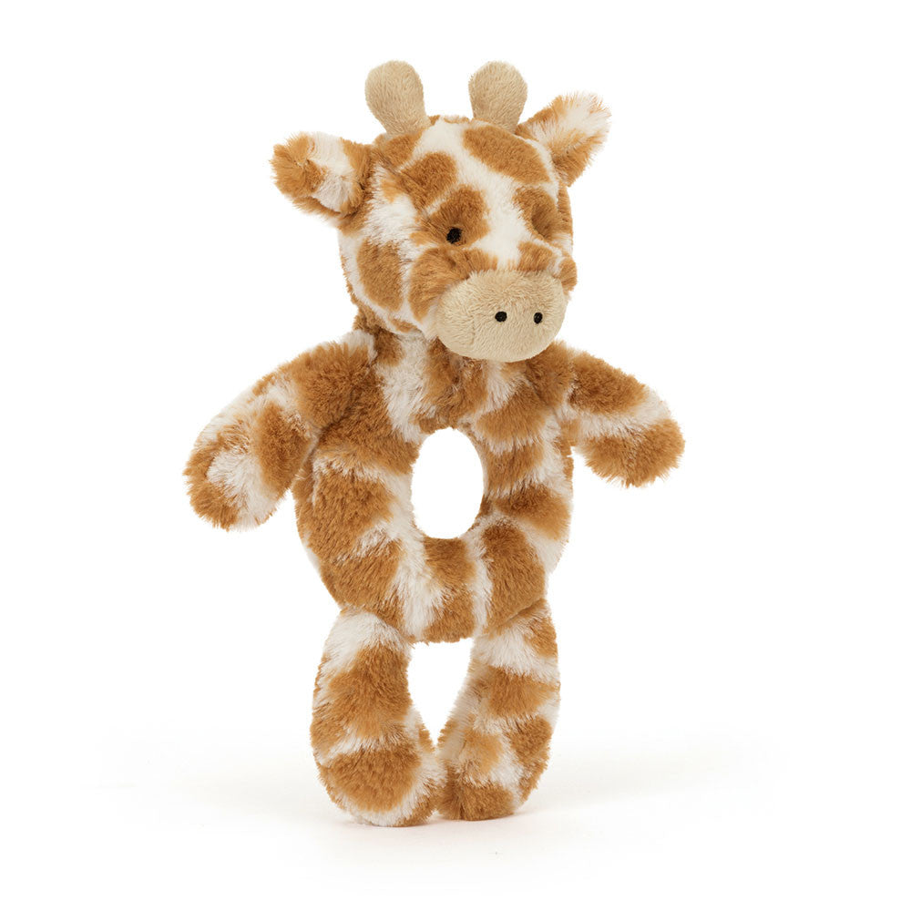 Bashful Girrafe Ring Rattle - Jellycat - Bubbadue