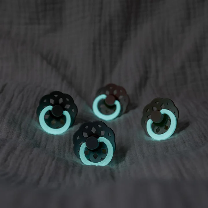 BIBS Boheme Night Glow Pacifiers / Dummies - Sage - Bubbadue