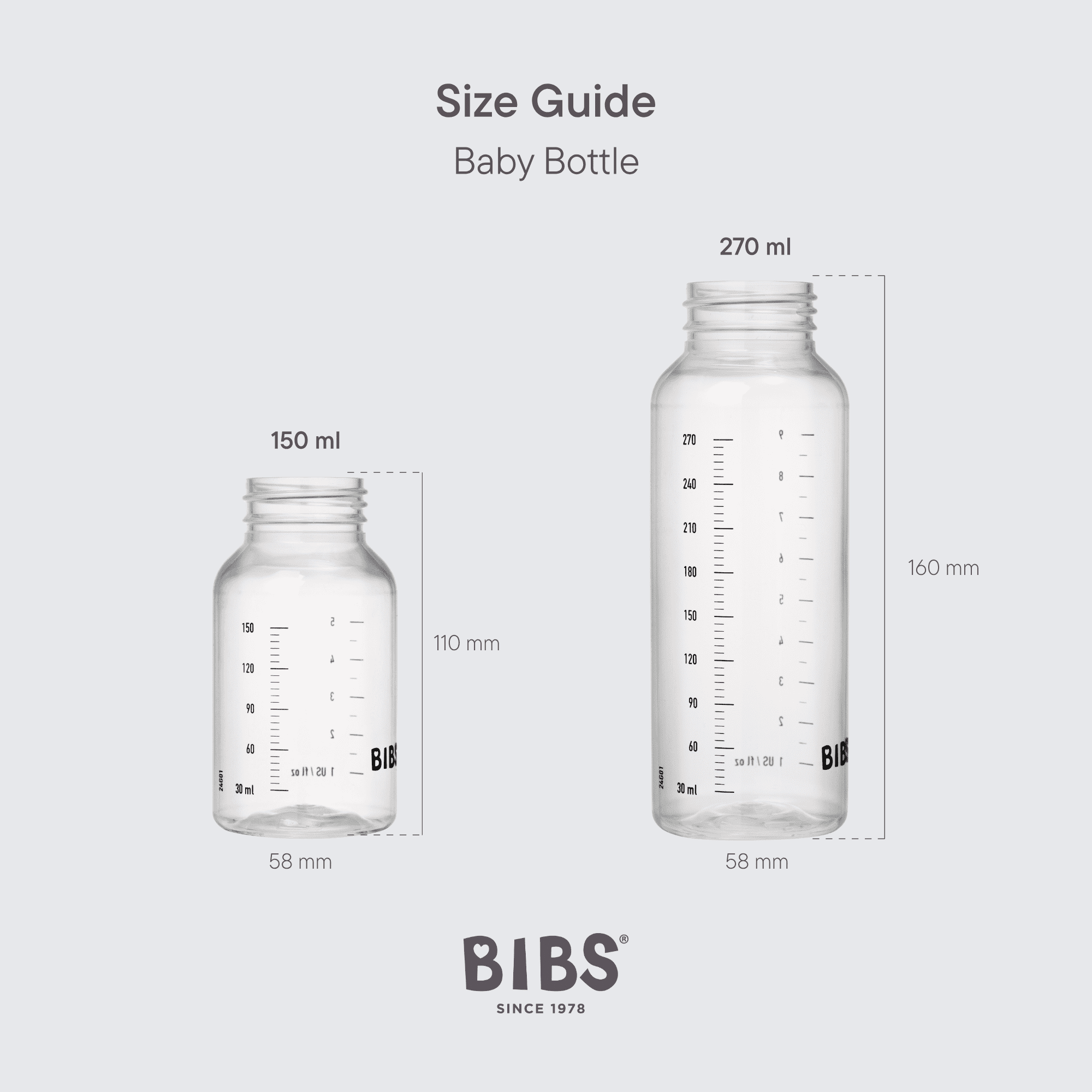 BIBS Baby Bottle Only 270ml - Bubbadue