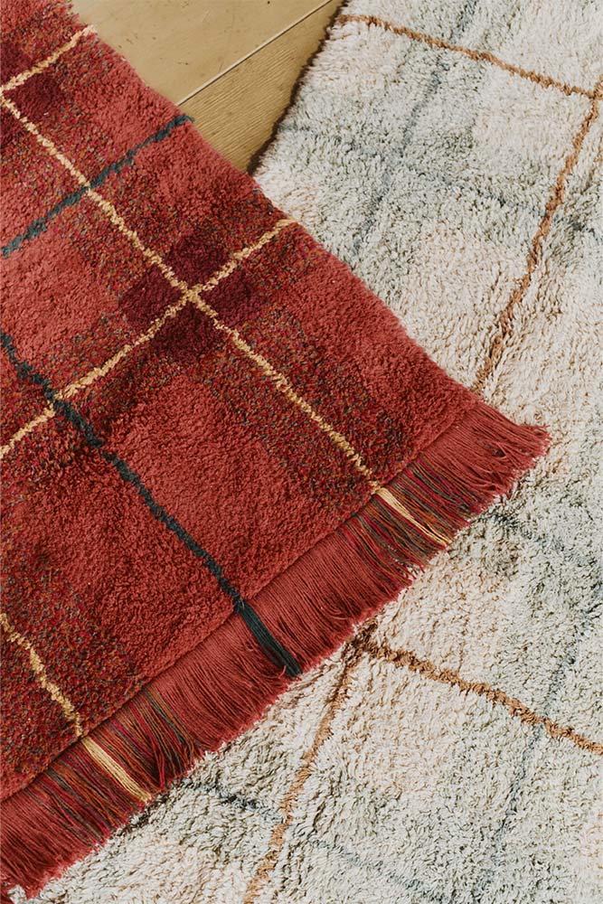 Lorena Canals Washable Rug Tartan - Blue Sage