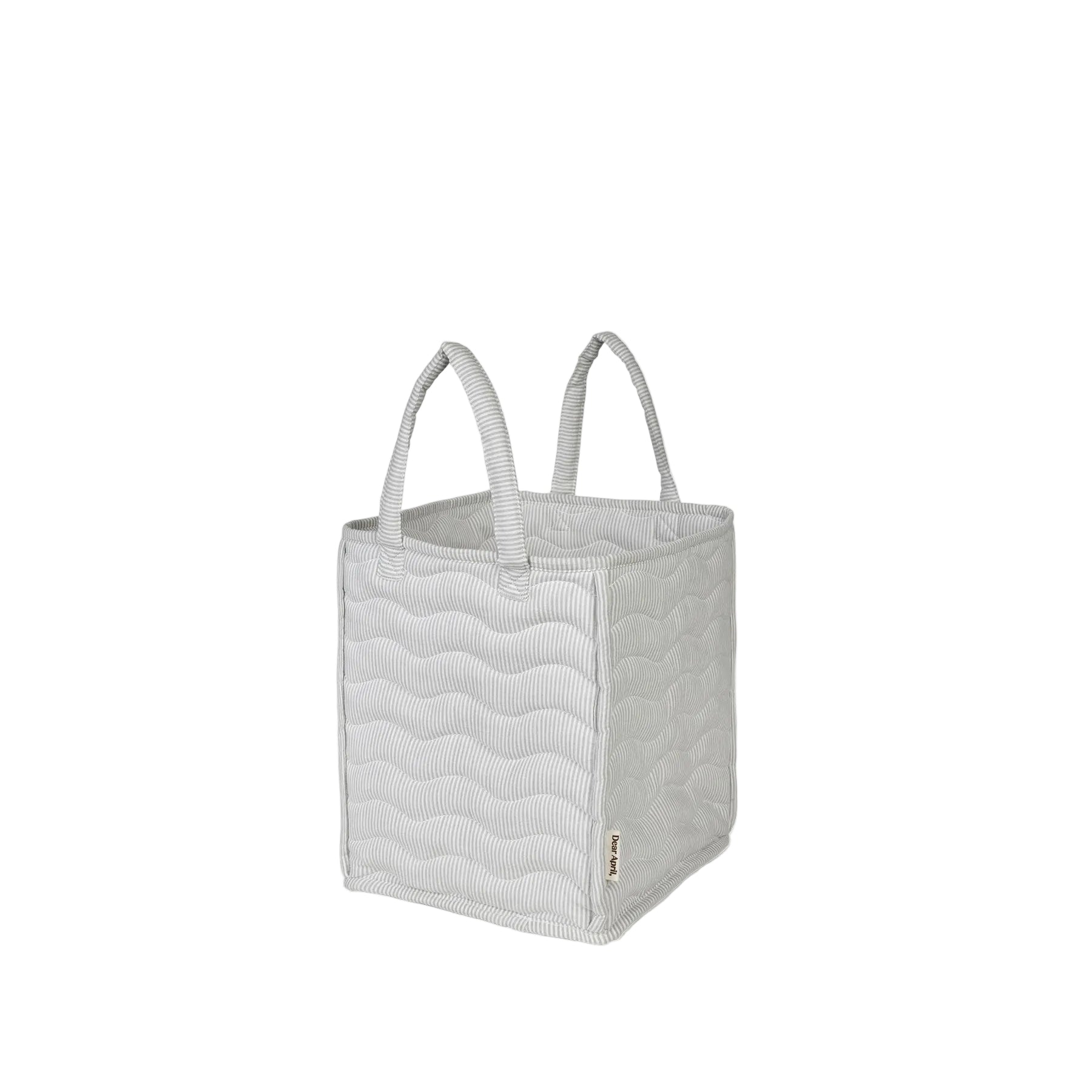 Dear April Ami Basket storage basket in Dew Stripe, ideal for organizing home or nursery spaces.