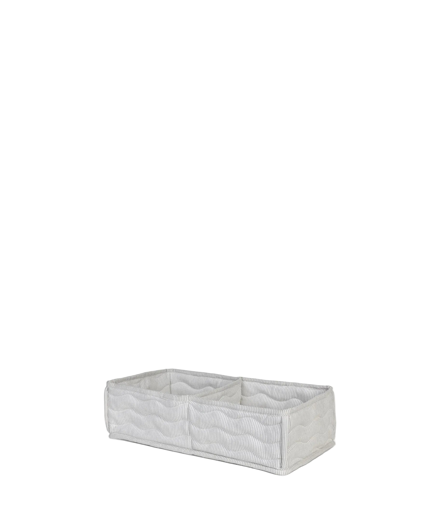 Dear April Otto Basket in Dew Stripe, studio packshot.