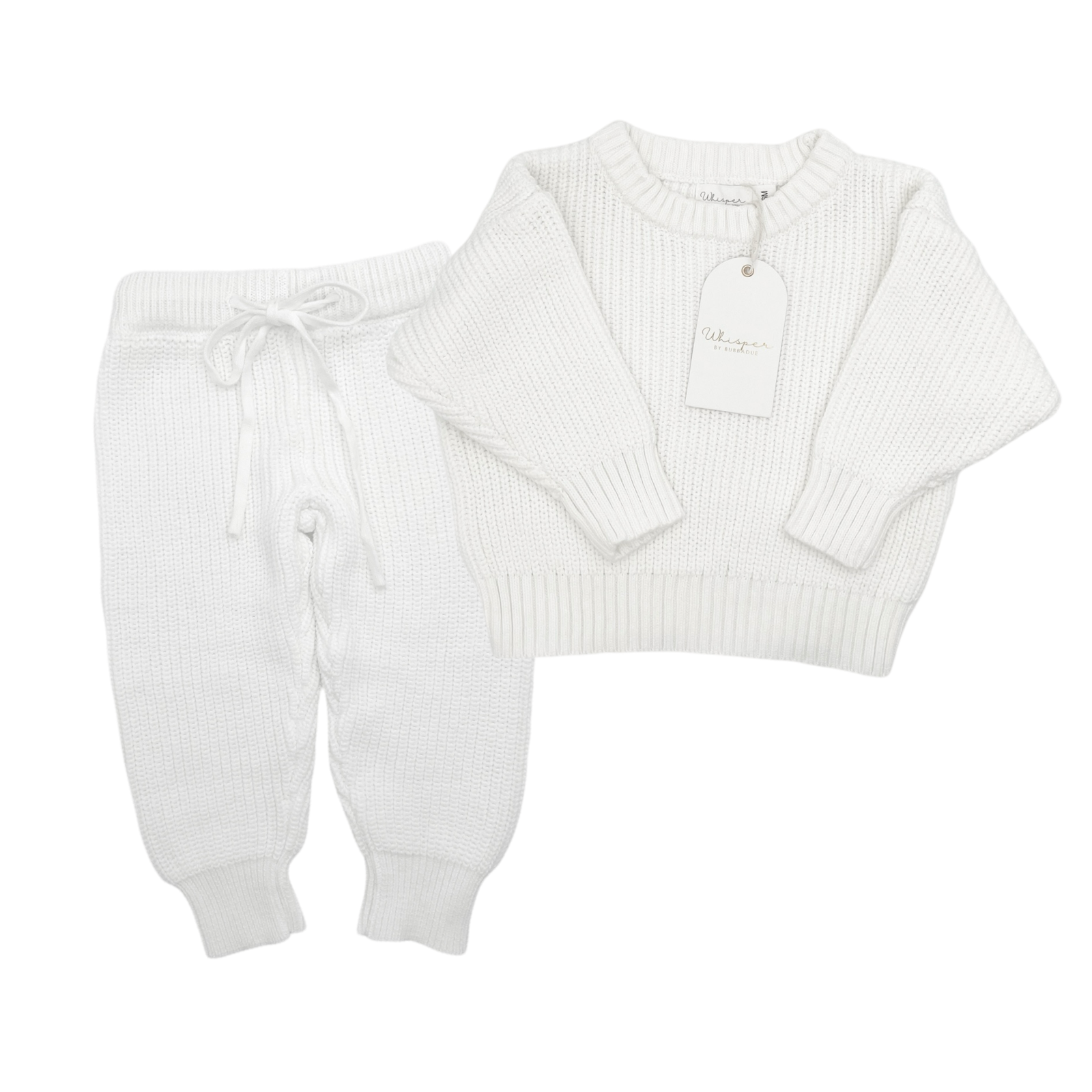 Knitted Tracksuit (0-6 Months) - White - Bubbadue