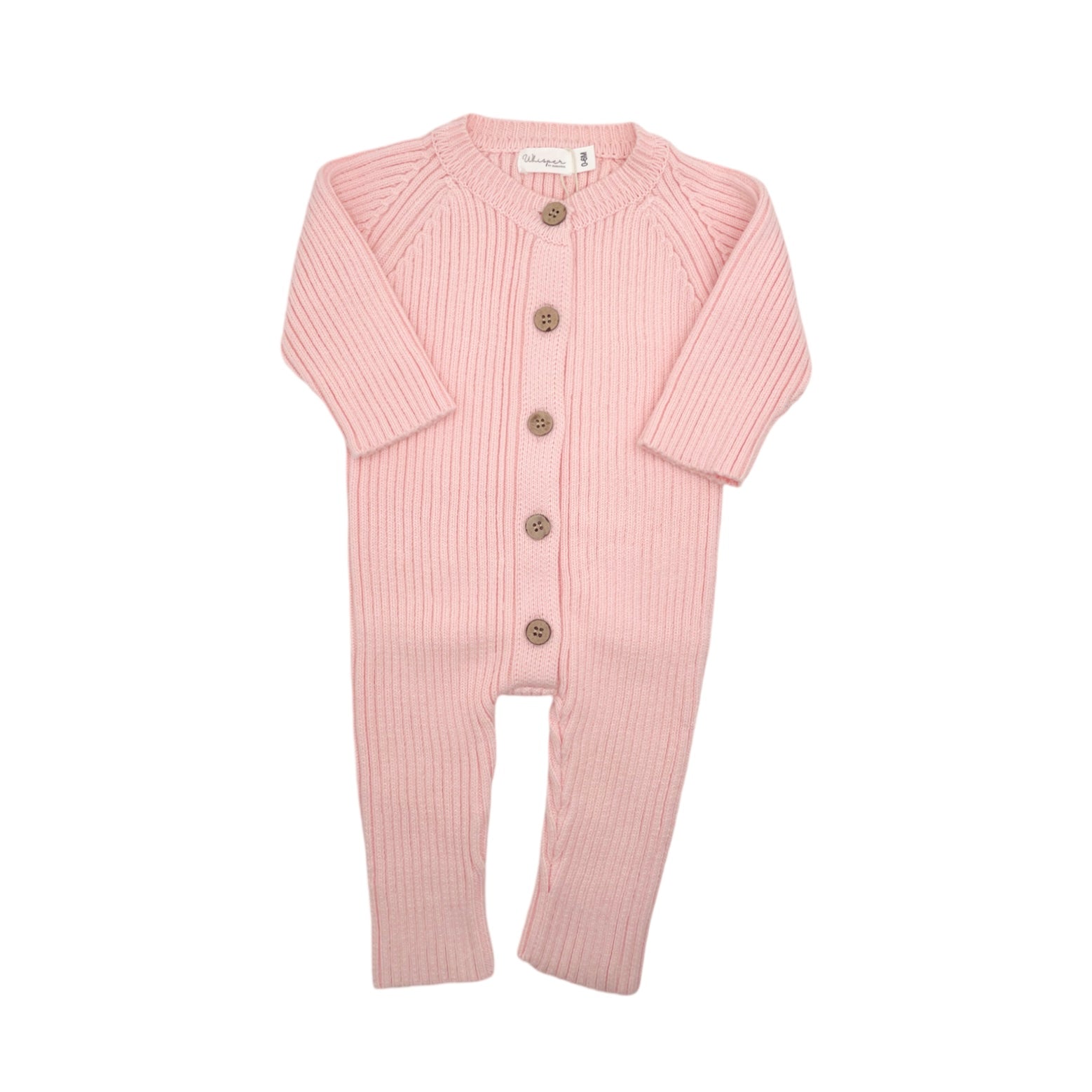Knitted Romper (0-6 Months) - Pink - Bubbadue