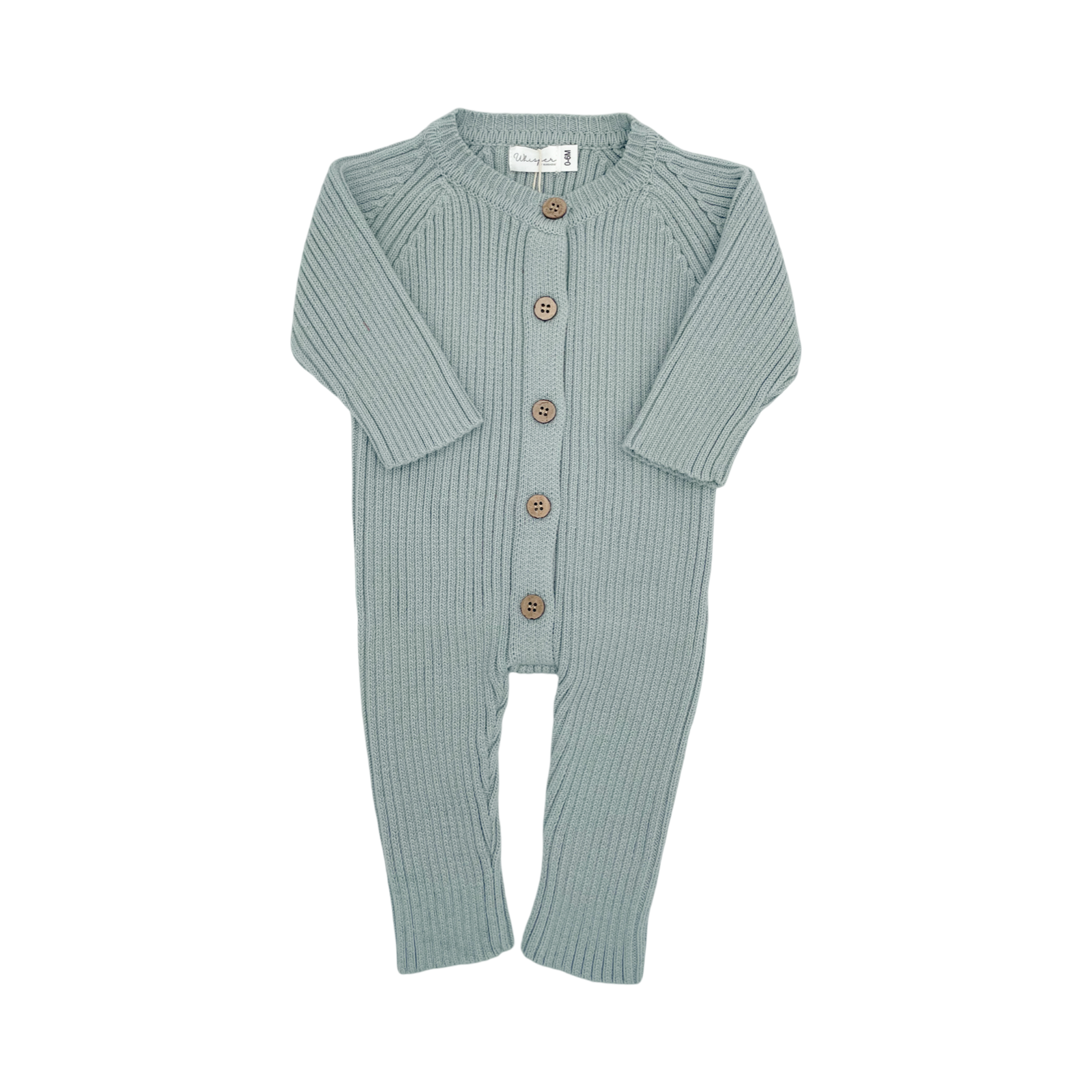 Knitted Romper (0-6 Months) - Misty Blue - Bubbadue