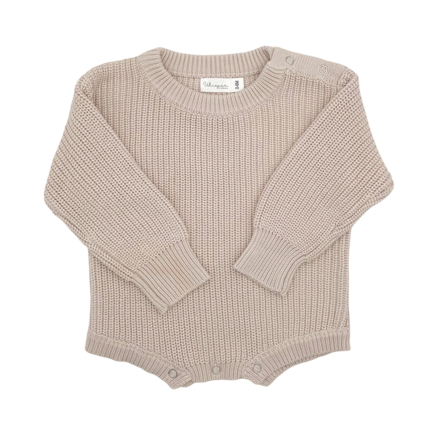 Jersey Romper (0-6 Months) - Biscuit - Bubbadue