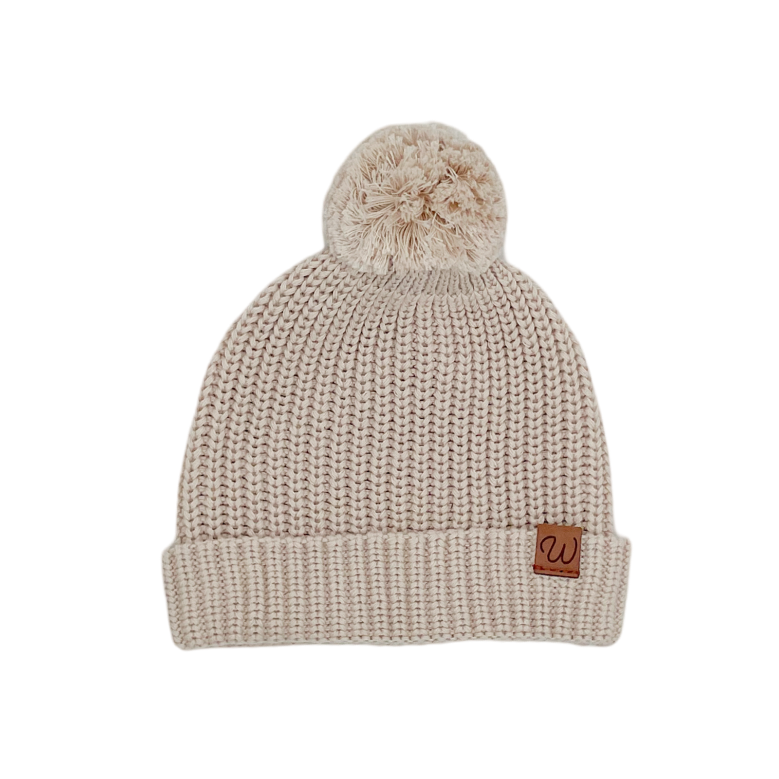 Knitted Beanie (0-6 Months) - Biscuit - Bubbadue