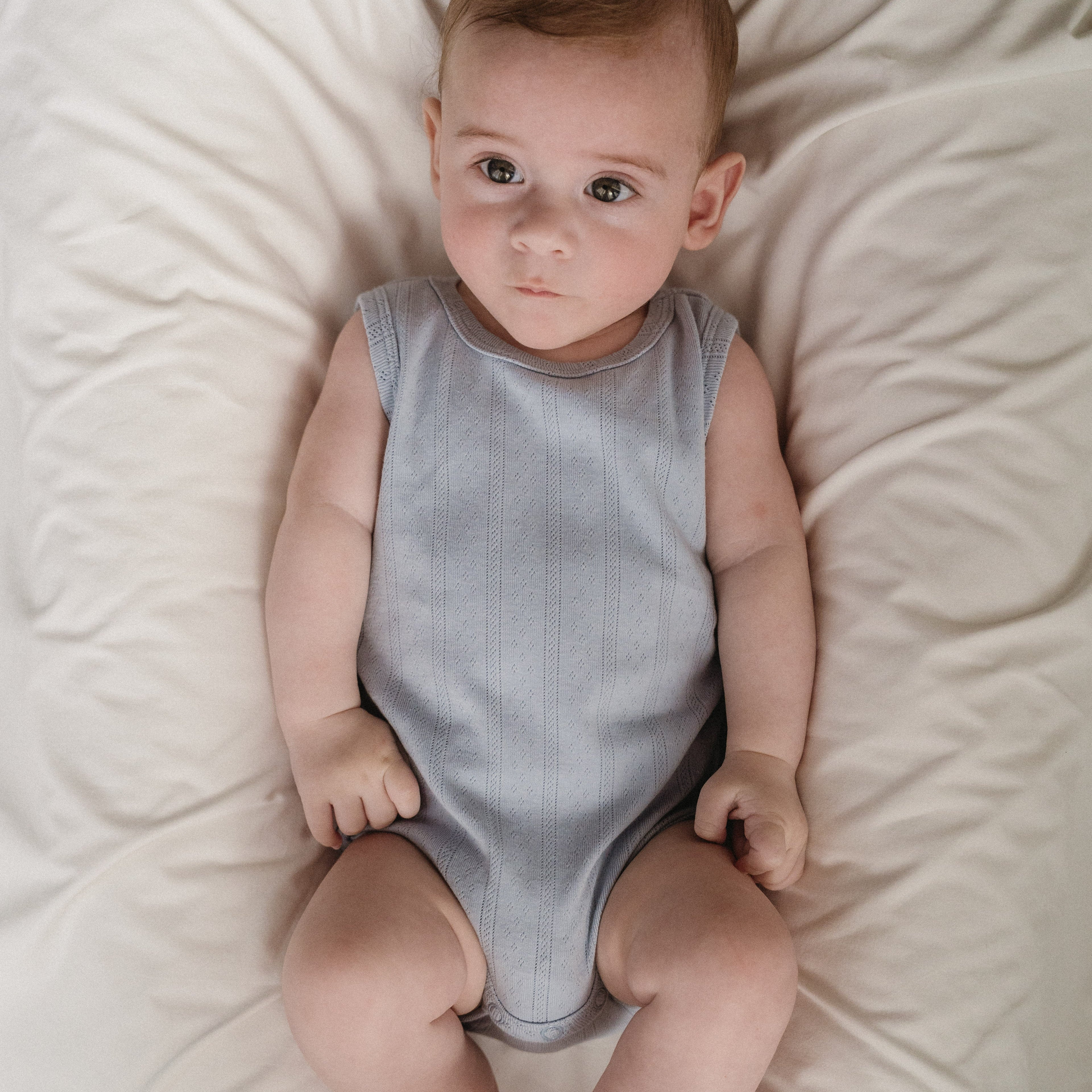 Haven Pointelle Vest - Misty Blue