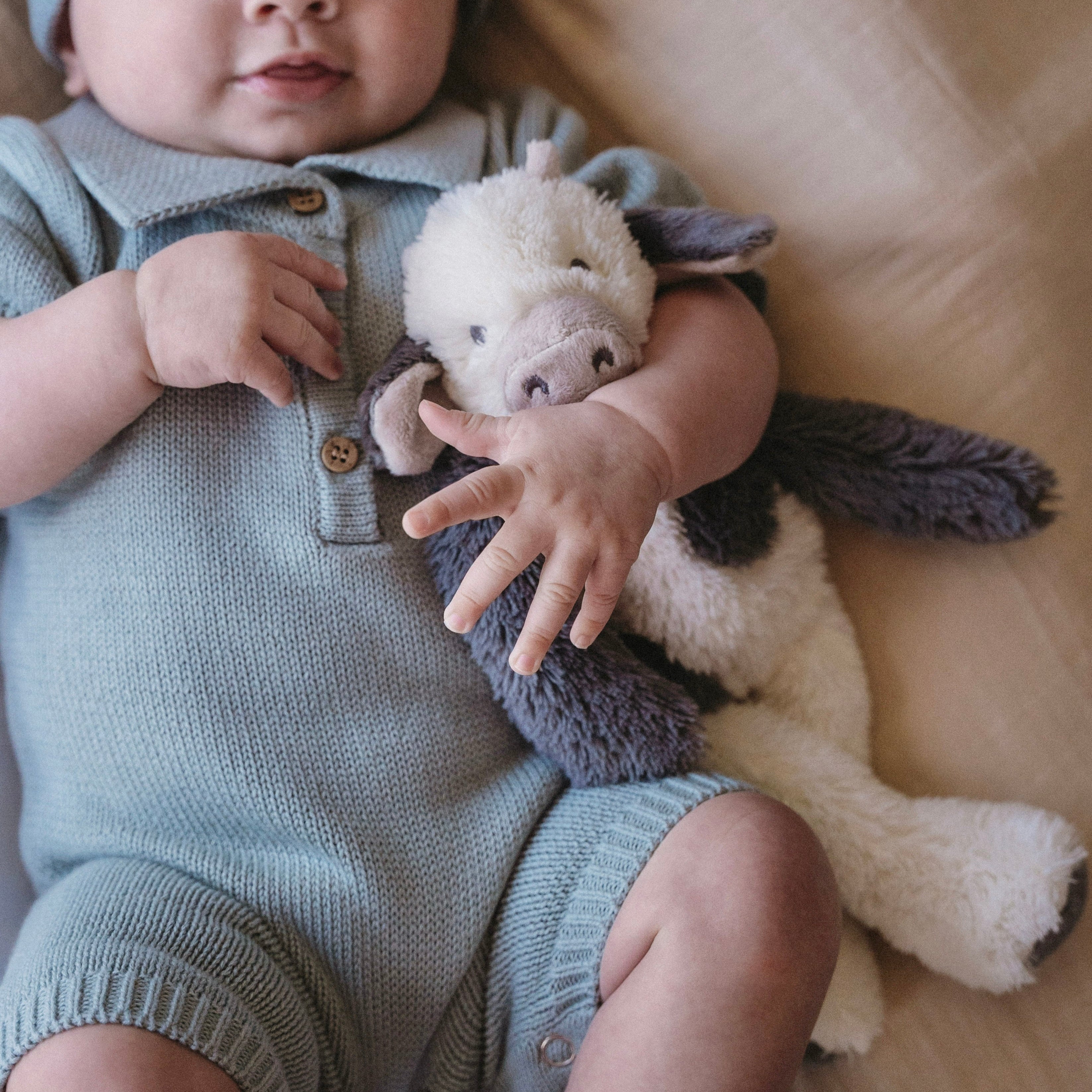 Collared Romper - Dusty Blue - Bubbadue