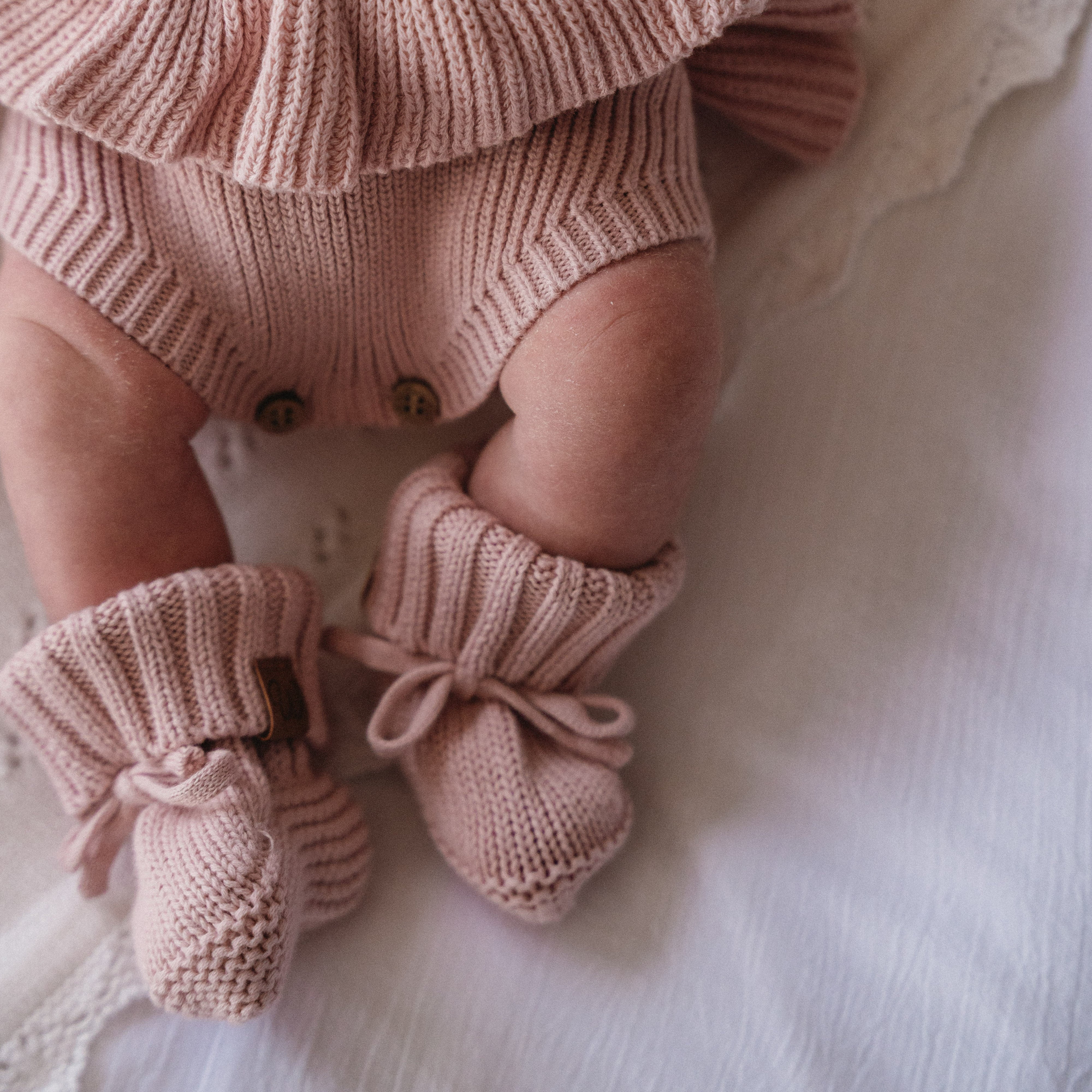 Knitted Booties (0-3 Months) - Lilac - Bubbadue