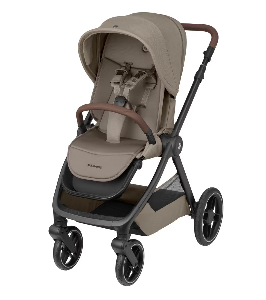 Oxford + Travel System: Oxford Stroller + Sense Carrycot + Pebble 360 Pro Car Seat + FamilyFix 360 Pro Slide Base - Twillic Truffle - Bubbadue