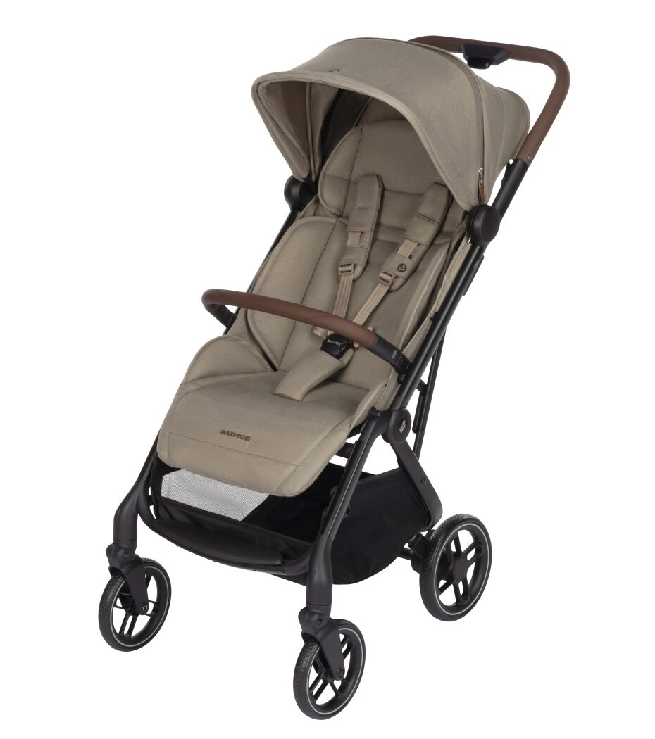 Maxi Cosi Soho Travel System with Truffle stroller, Pebble 360 Pro car seat, and FamilyFix 360 Pro Slide Base, compact and versatile.