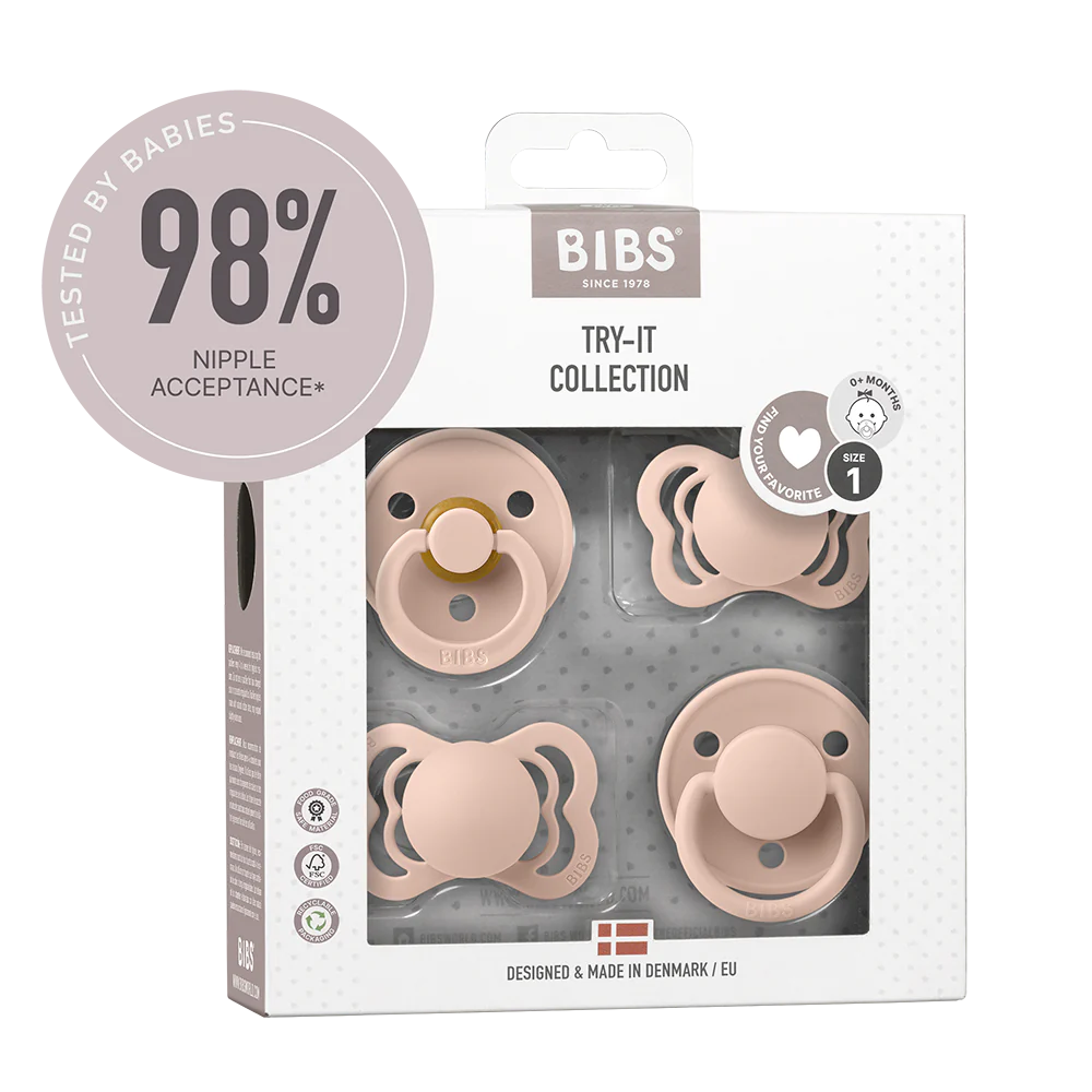BIBS Pacifiers / Dummies Try-It Collection - Blush - Bubbadue