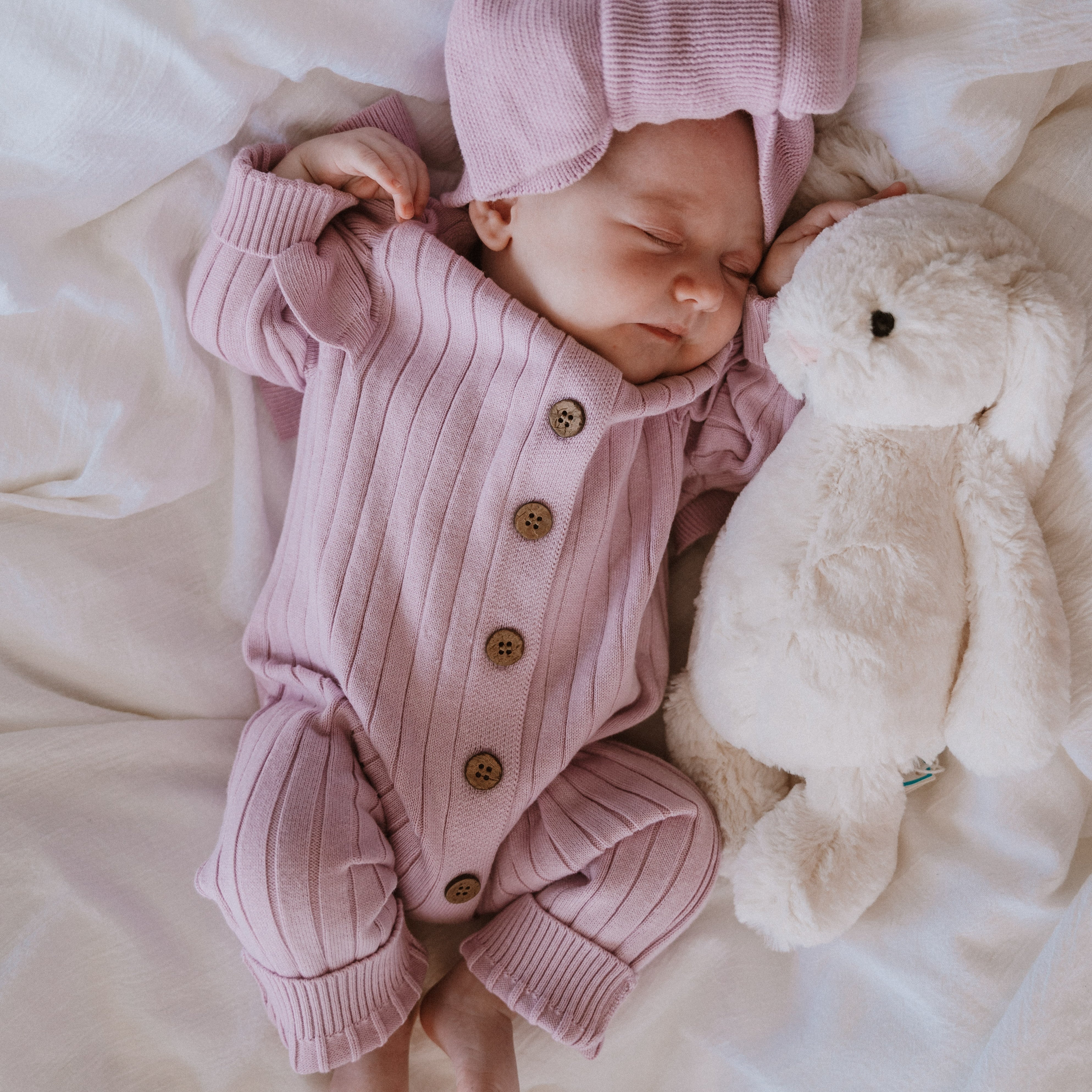 Knitted Frilly Romper (0-6 Months) - Biscuit - Bubbadue