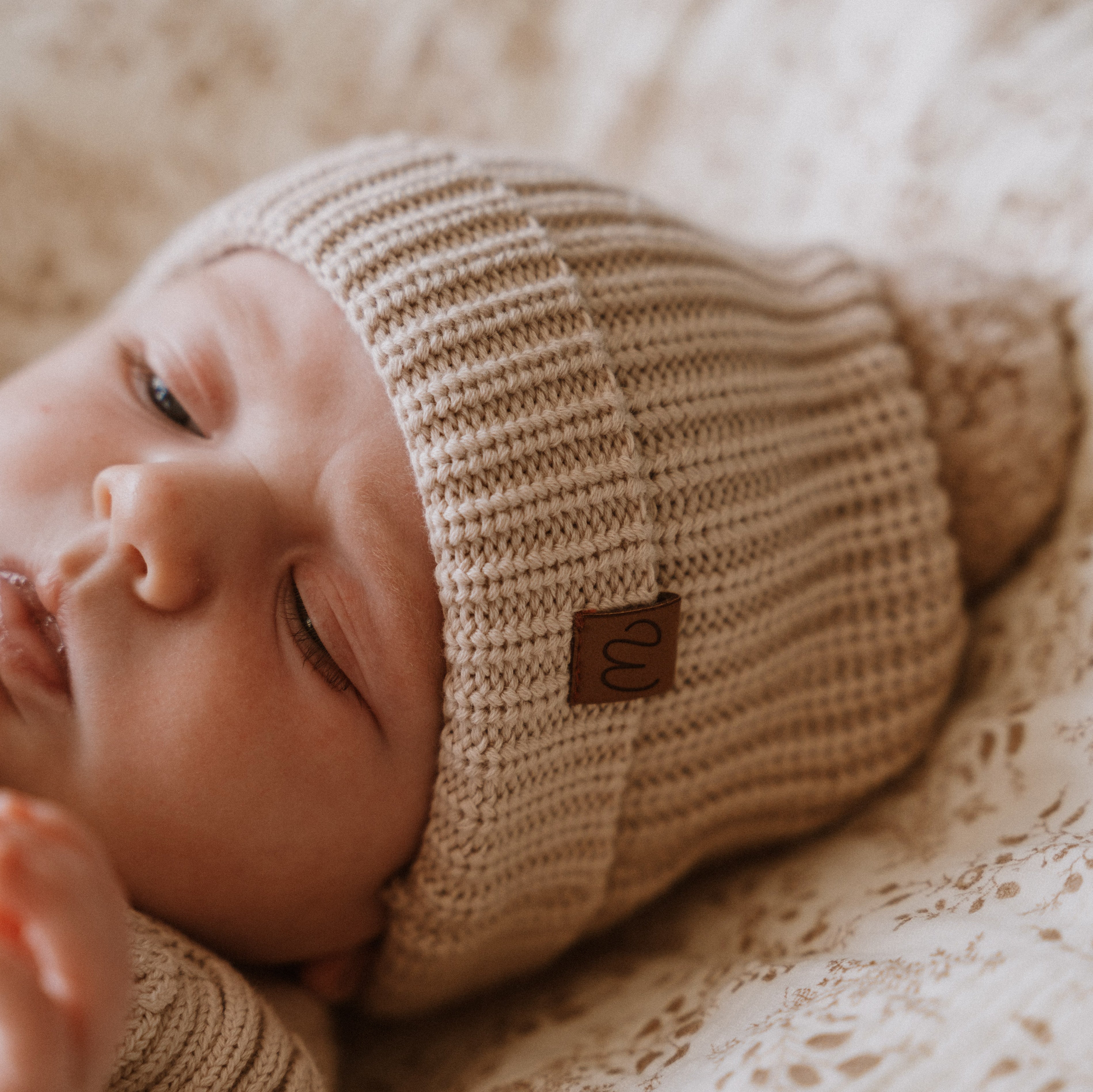 Knitted Beanie (0-6 Months) - Violet Sky - Bubbadue