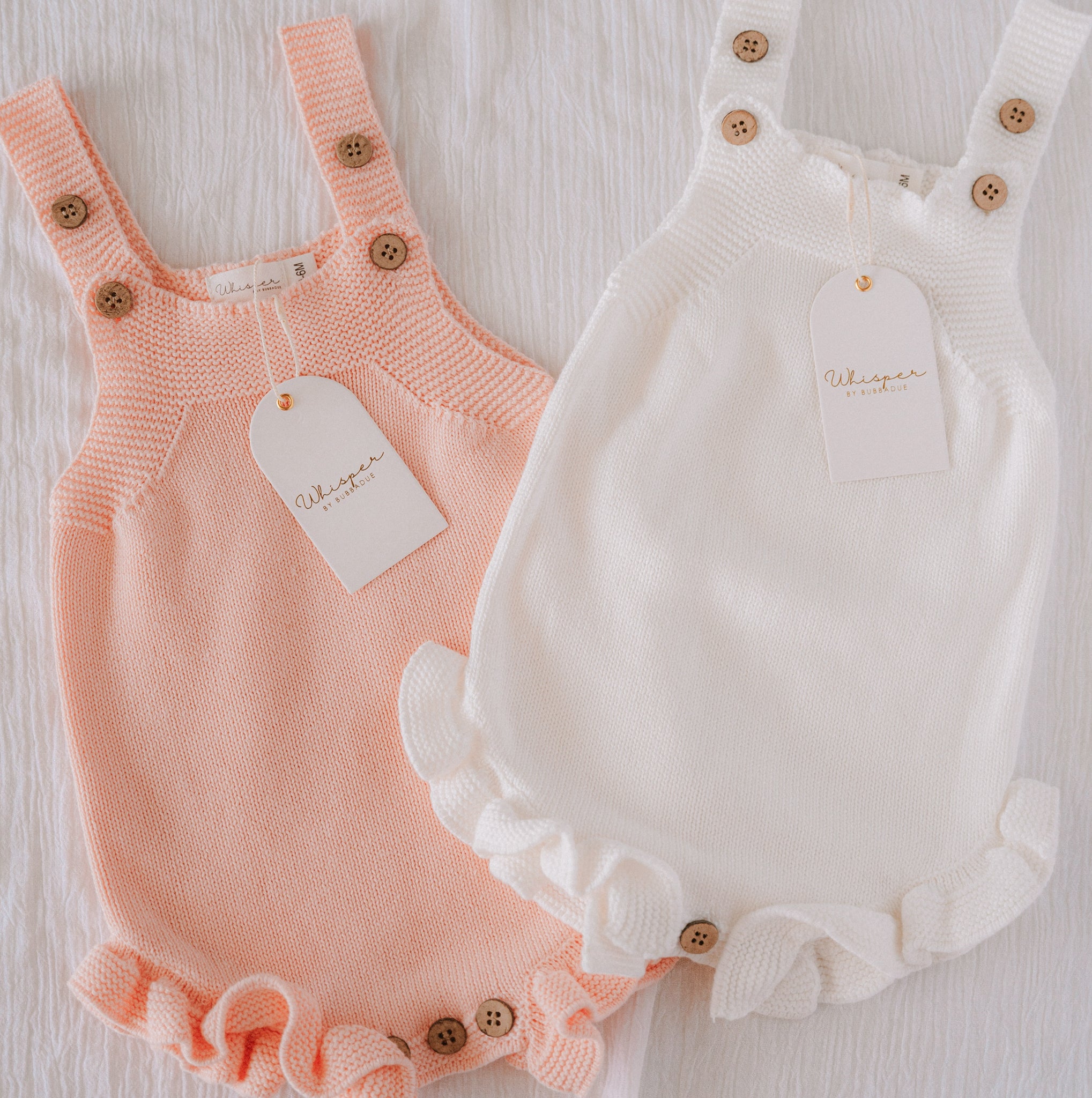 Knitted Frilly Summer Romper (0-6 Months) - Pink - Bubbadue