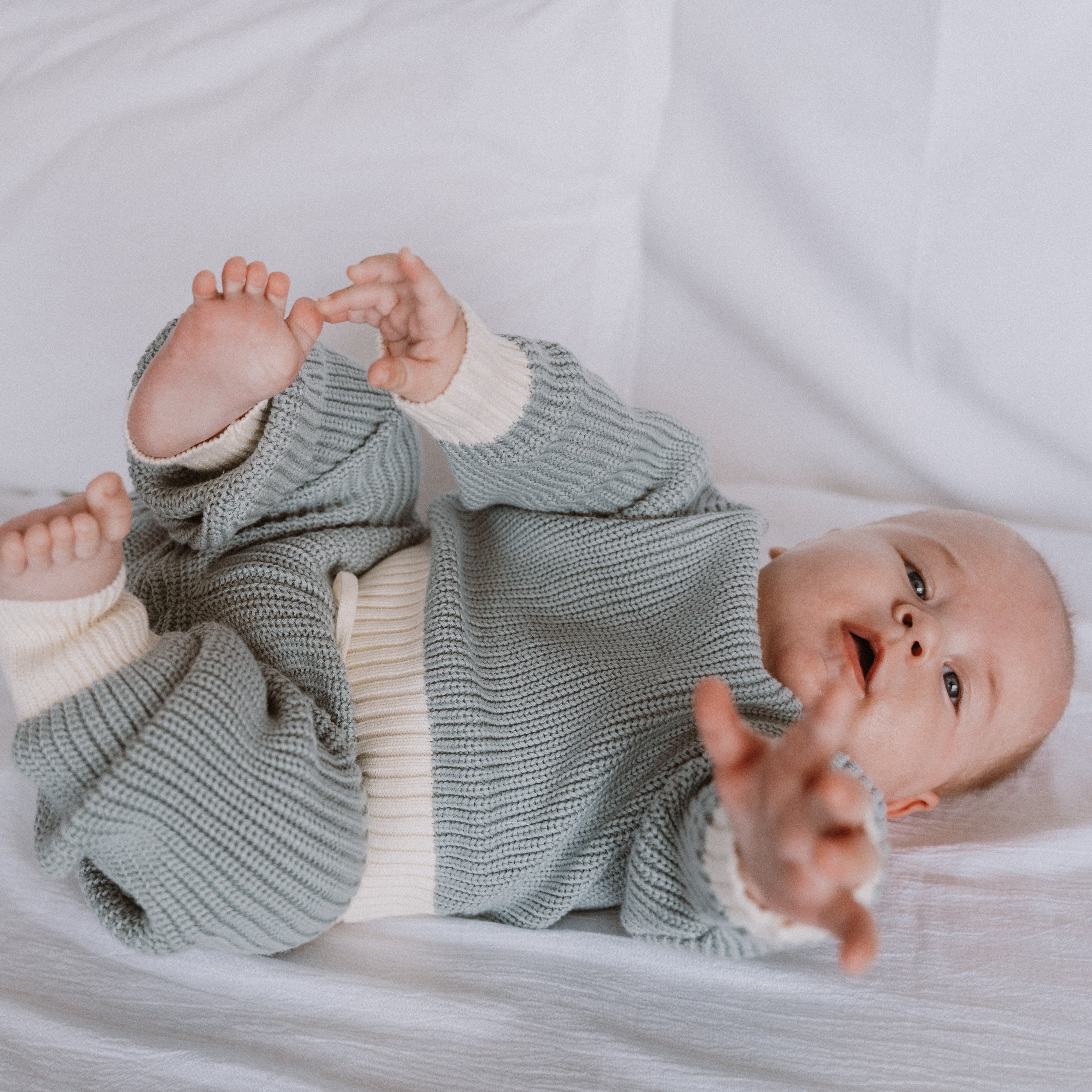 Knitted Tracksuit (0-6 Months) - Sage