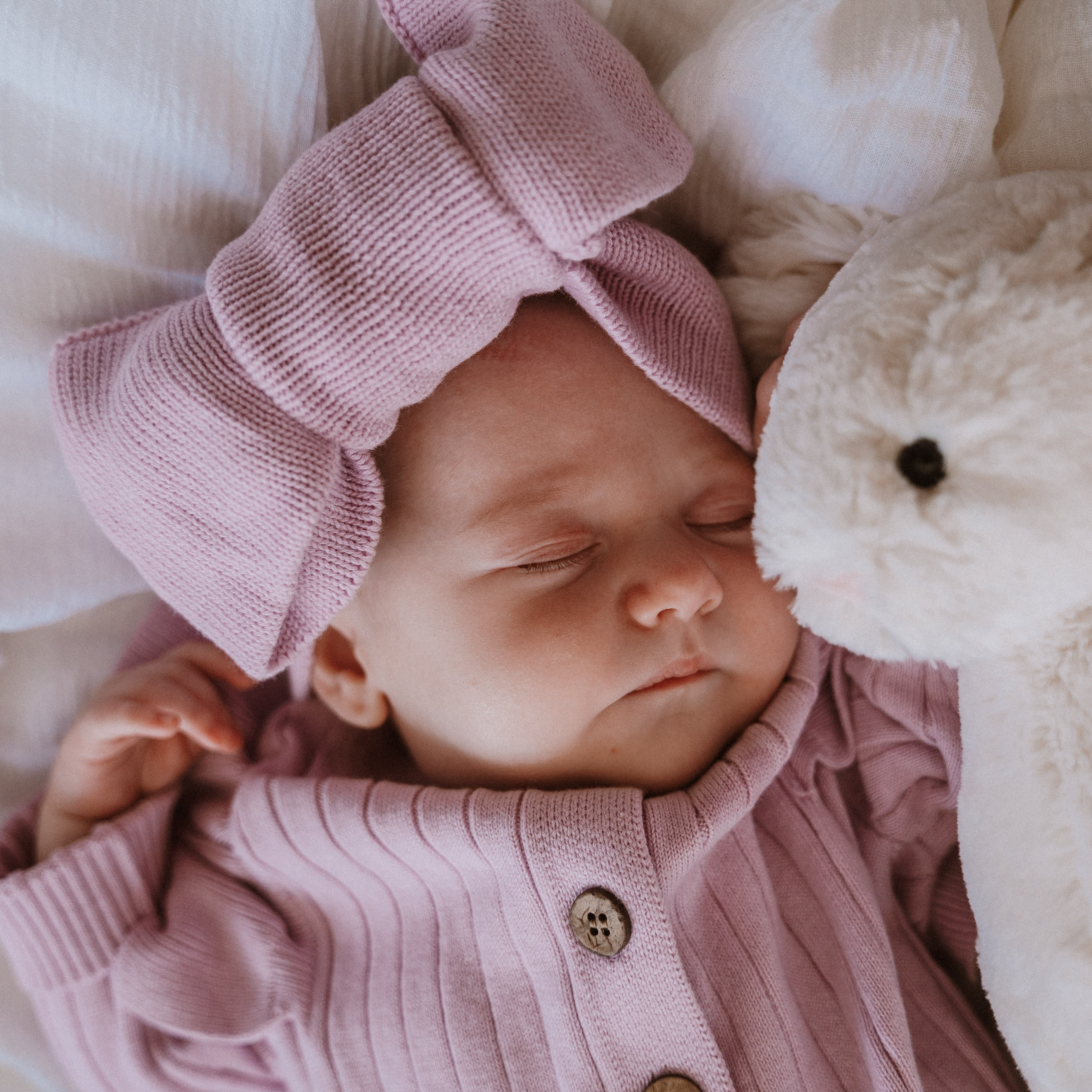 Knitted Baby Headband (0-6 Months) - Biscuit - Bubbadue