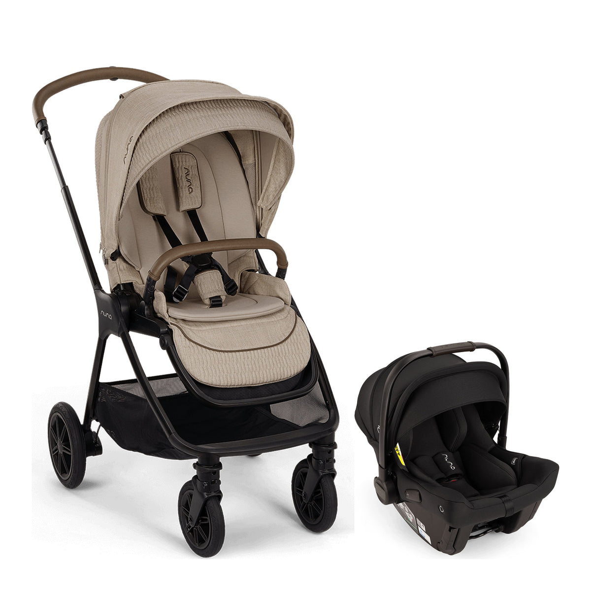 Nuna TRIV next travel system with stroller and PIPA urbn car seat in Cosmopolitan color, featuring a sleek, modern design.