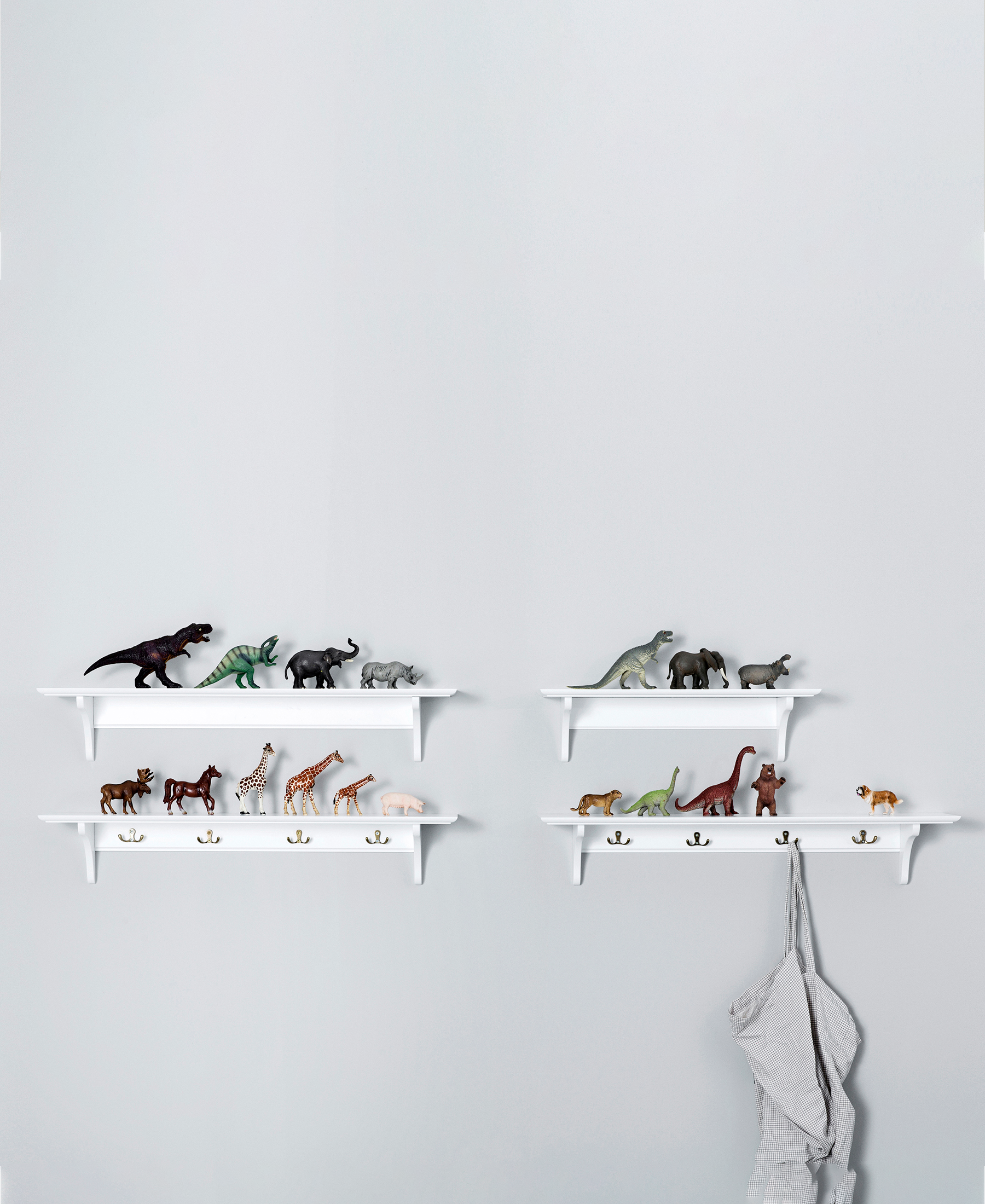 Seaside shelf with hooks, 90x20 cm - Bubbadue