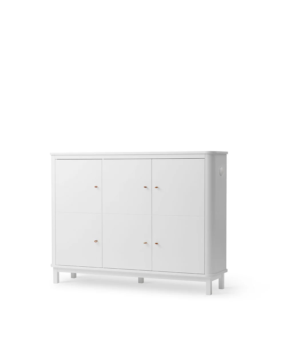 Wood Multi Cupboard 3 Doors - White - Bubbadue
