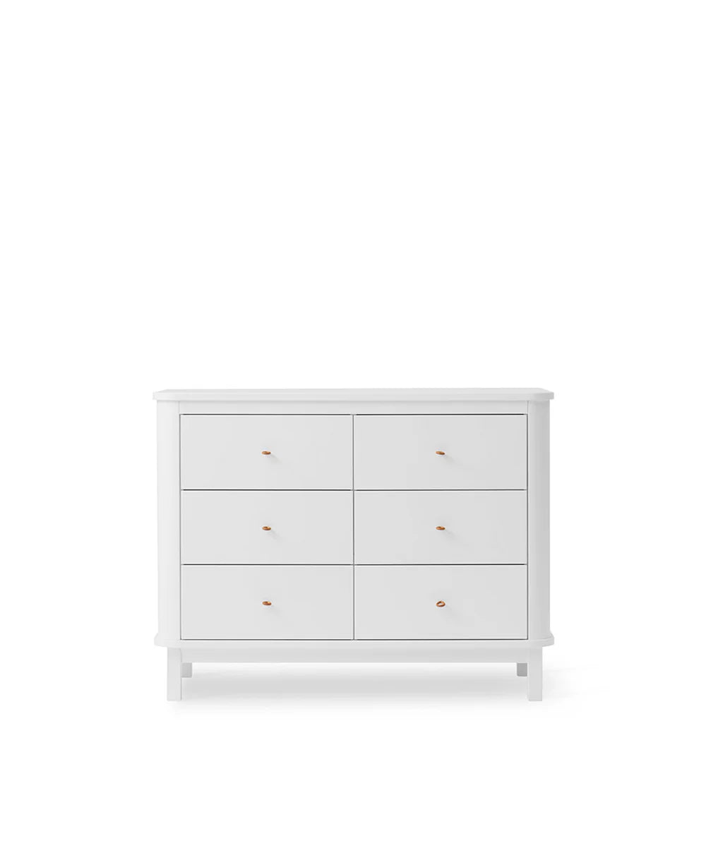 Wood Dresser 6 Drawers - White - Bubbadue