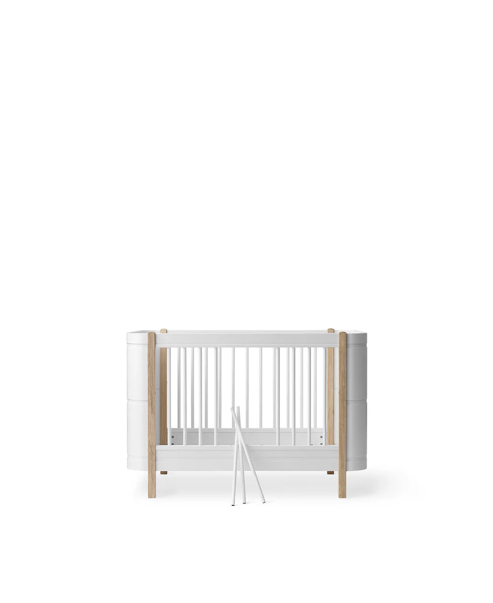 Wood Mini+ Cot Bed - White/Oak