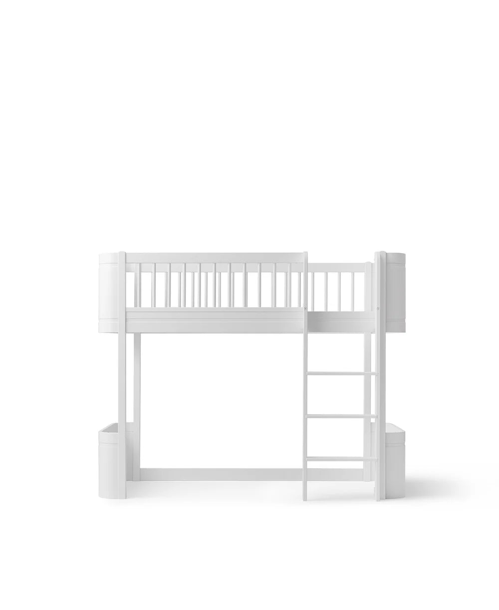 Wood Mini+ Low Loft Bed - White