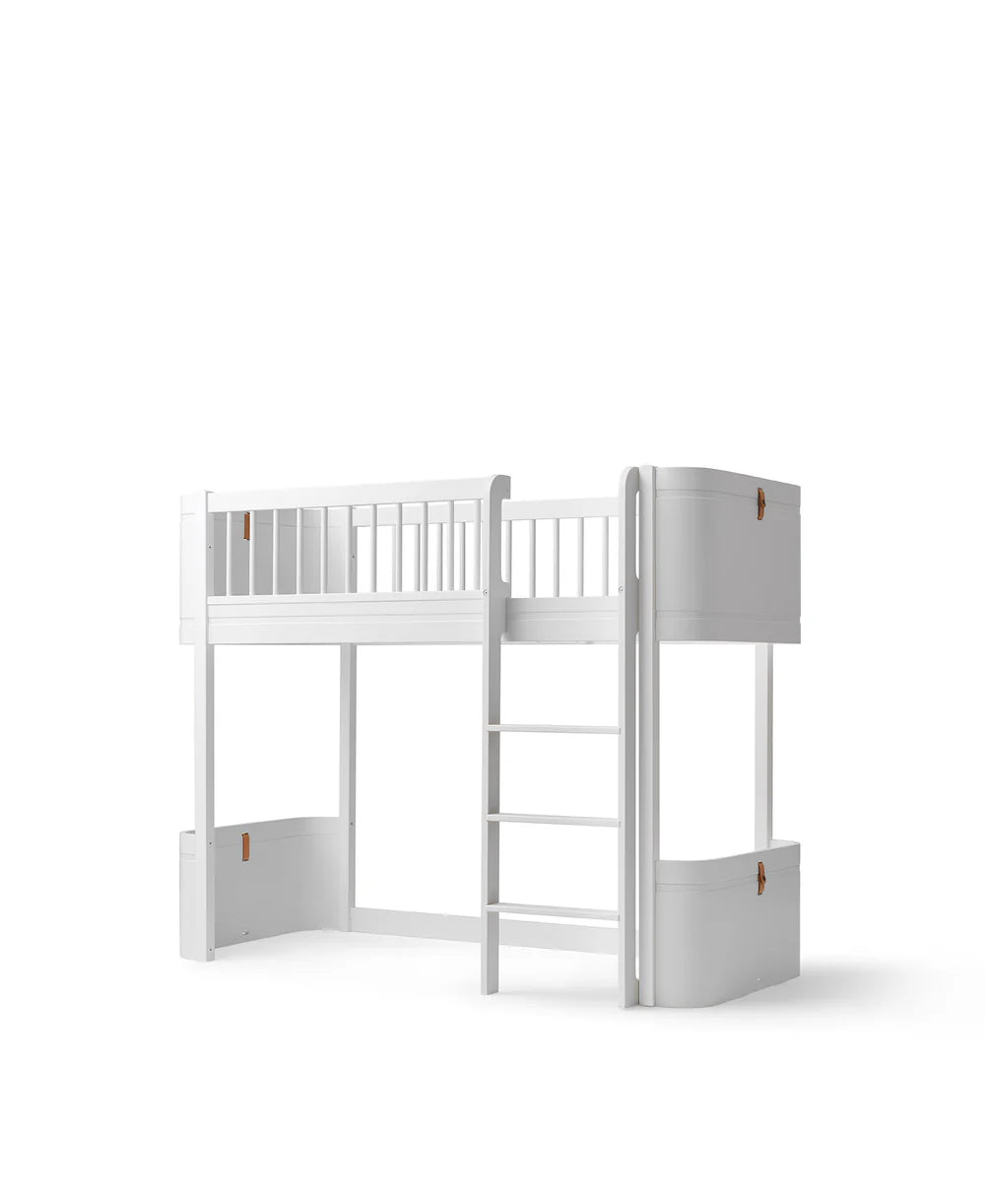 Wood Mini+ Low Loft Bed - White