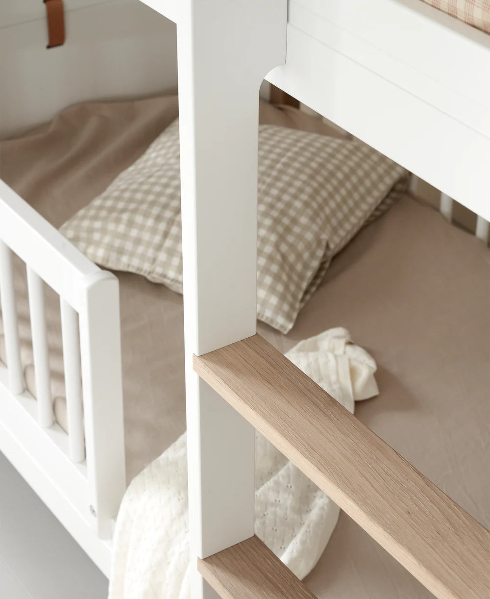 Wood Mini+ Low Bunk Bed - White/Oak