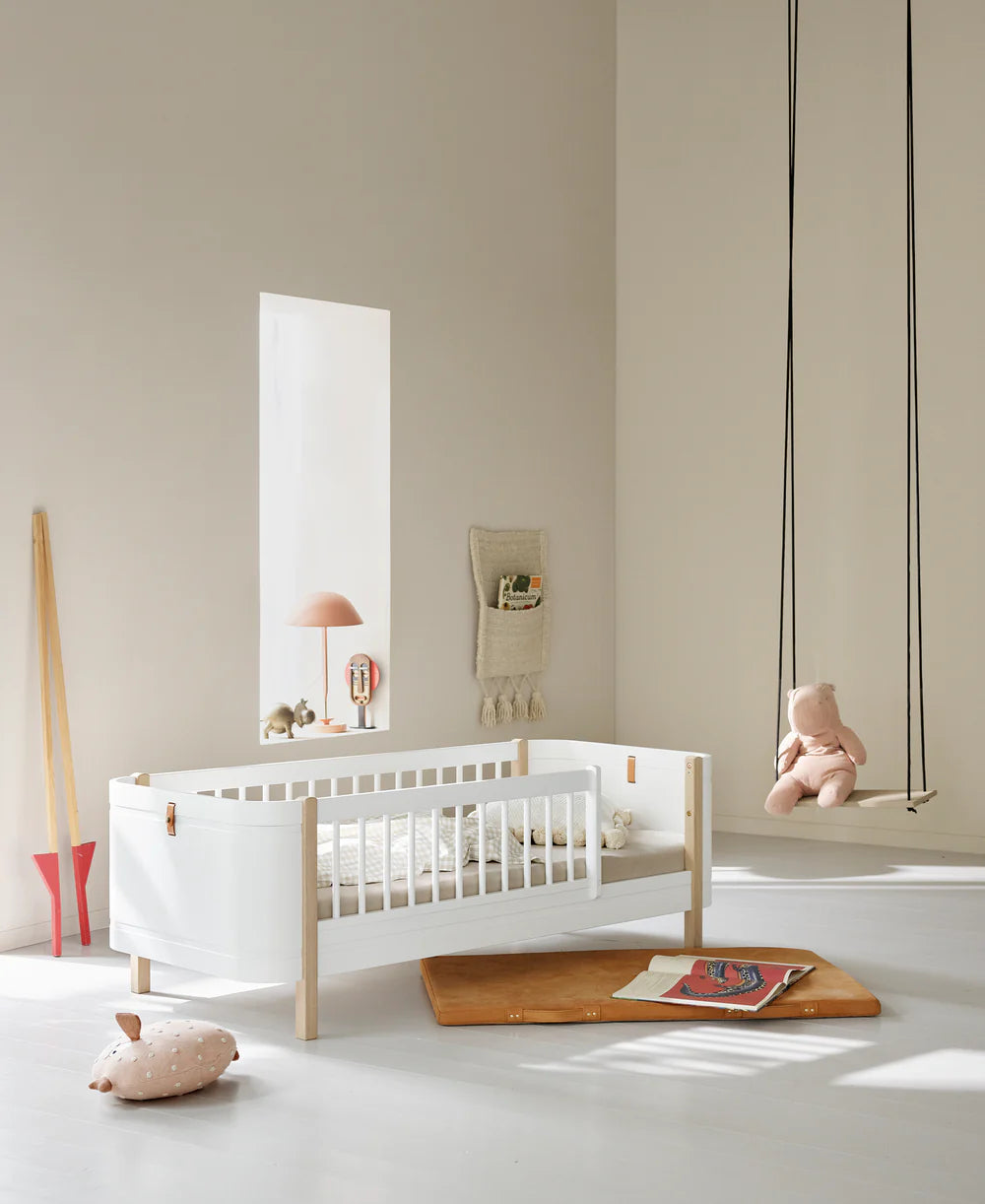 Wood Mini+ Junior Bed - White/Oak