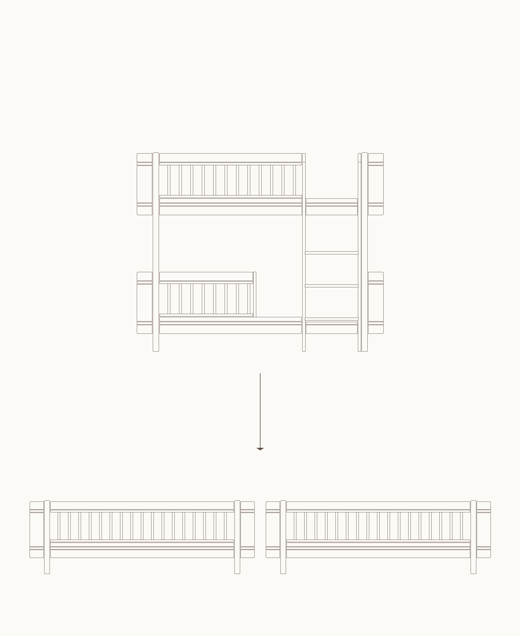 Mini+ Low Bunk Bed To 2 Junior Beds - White