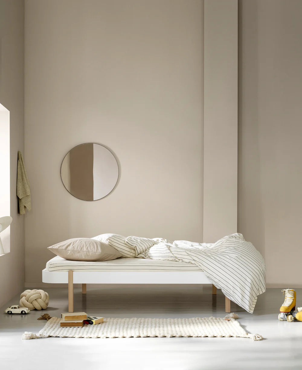 Wood Lounger Bed 120 - White/Oak - Bubbadue