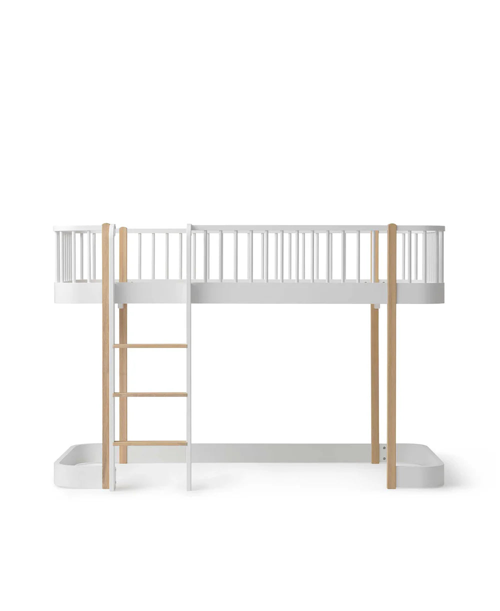 Wood Original Low Loft Bed - White/Oak - Bubbadue
