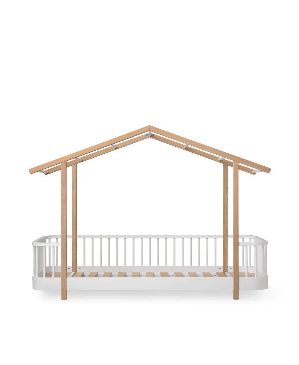 Wood Original House Bed - White/Oak - Bubbadue