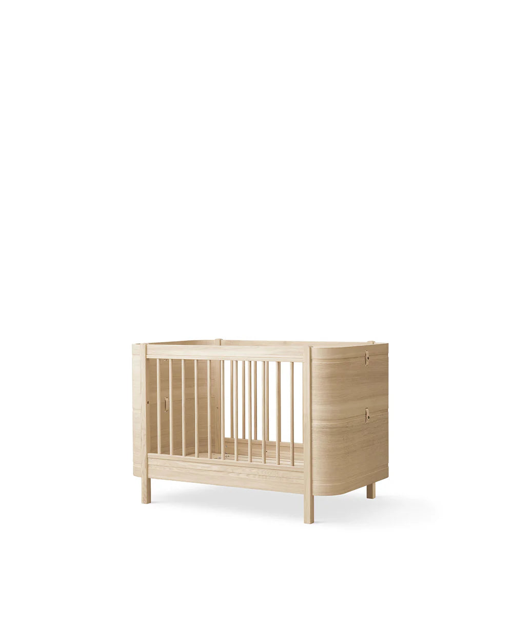 Wood Mini+ Cot Bed - Oak