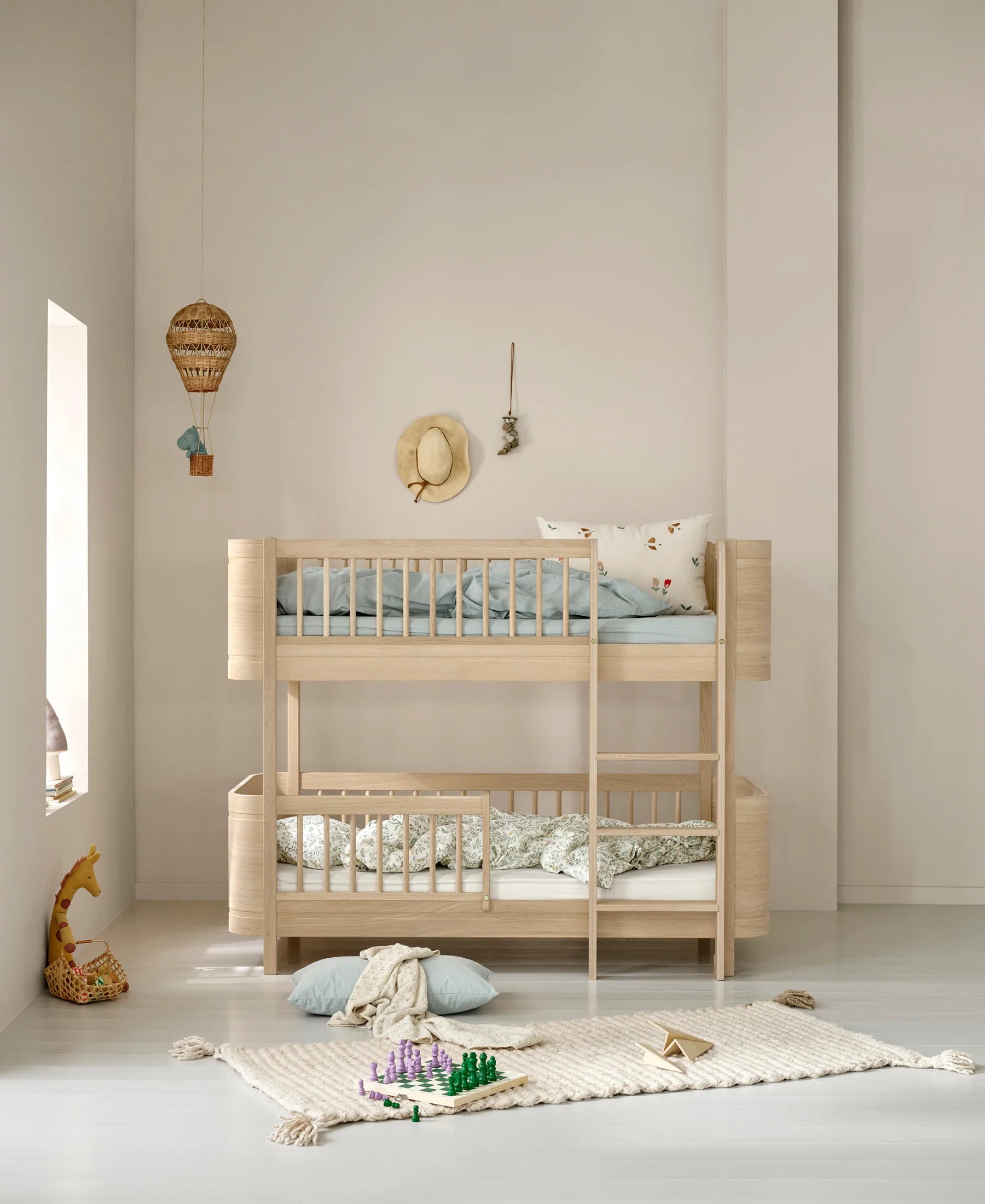 Wood Mini+ Low Bunk Bed - Oak