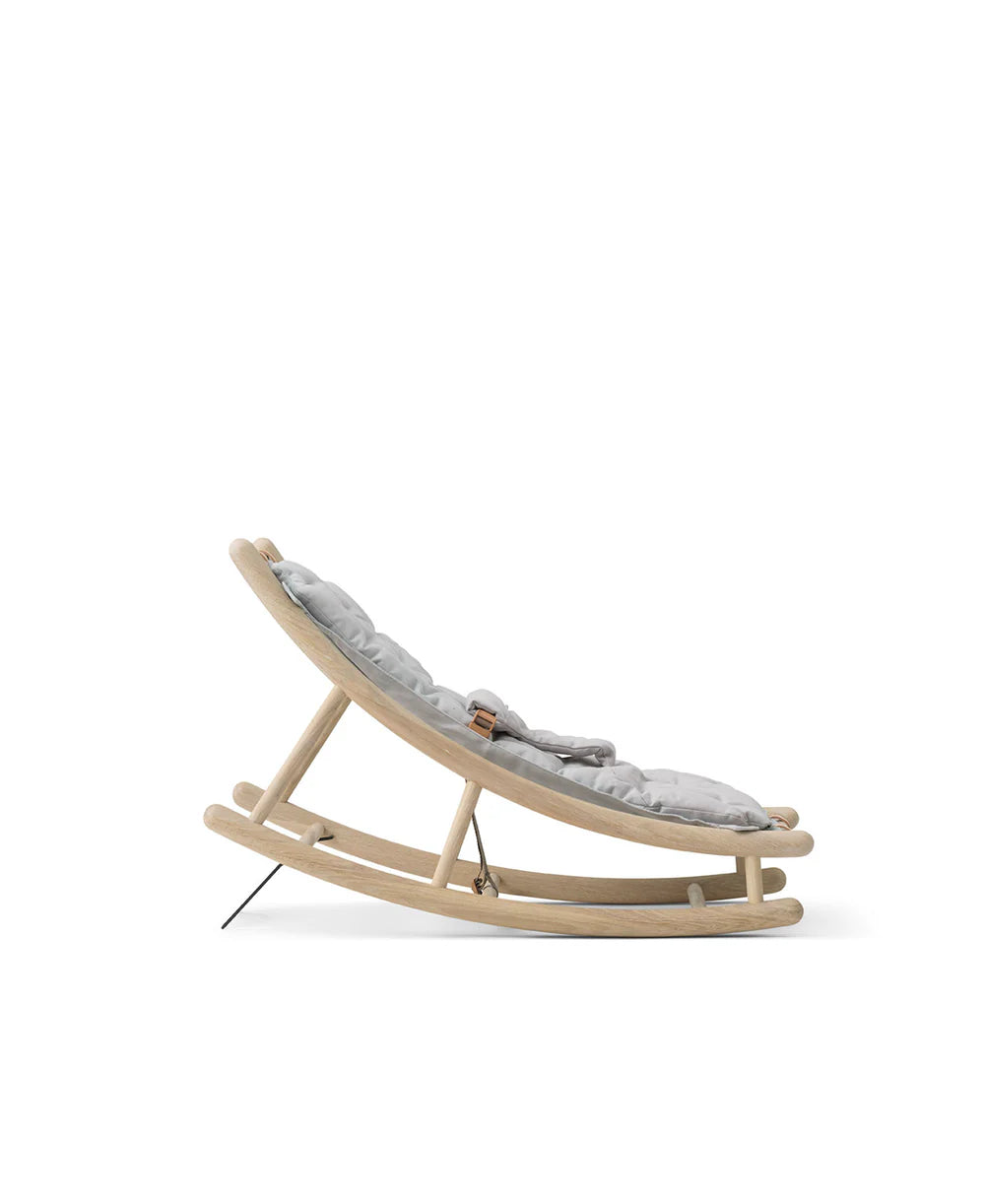 Wood Baby & Toddler Rocker - Oak/Grey - Bubbadue
