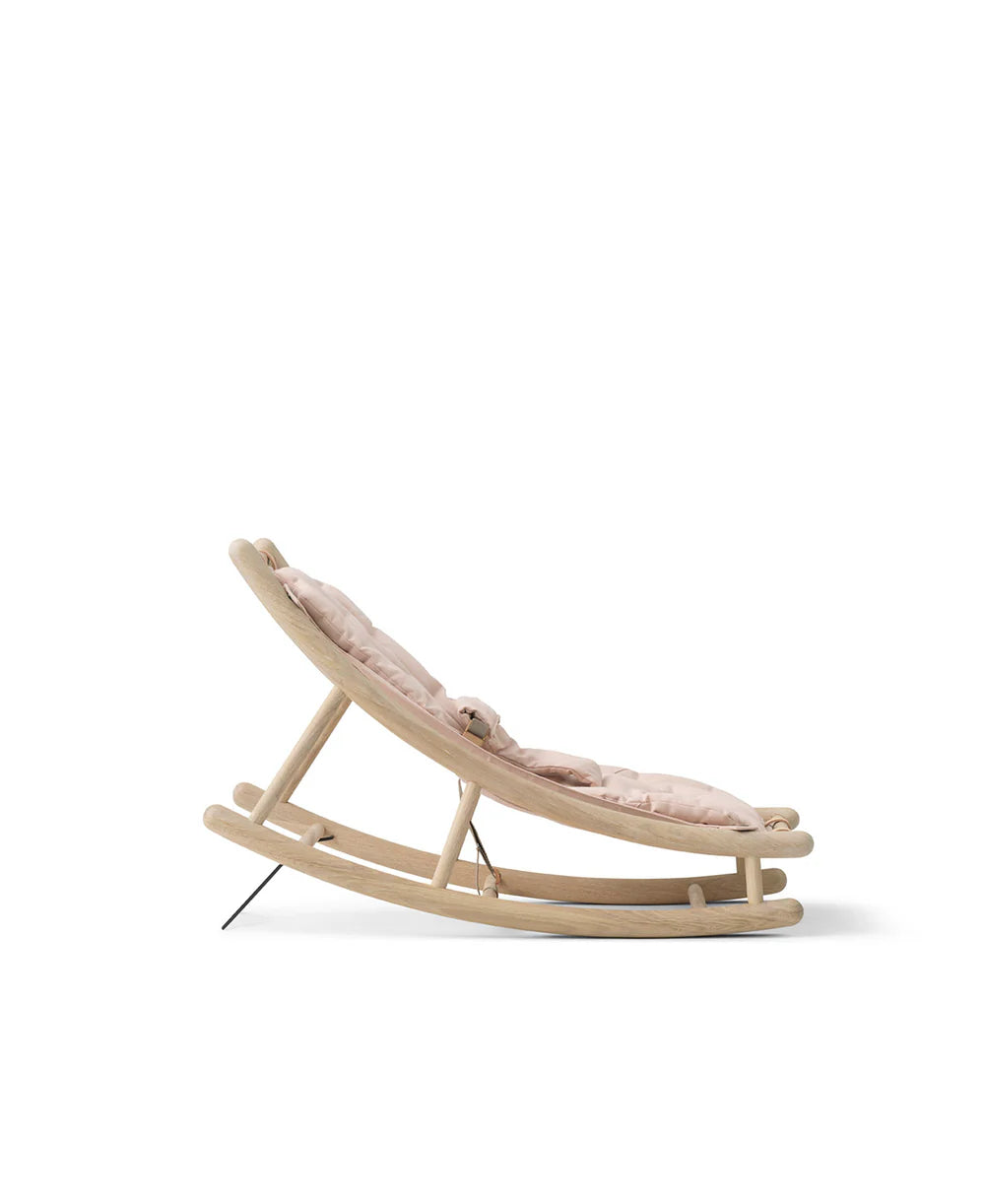 Wood Baby & Toddler Rocker - Oak/Rose - Bubbadue