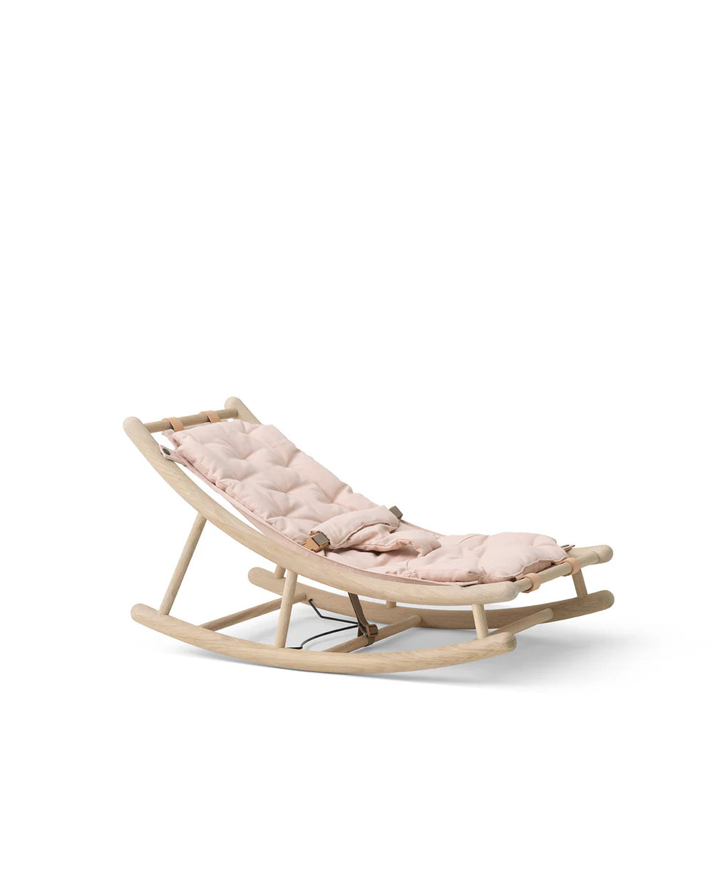 Wood Baby & Toddler Rocker - Oak/Rose - Bubbadue
