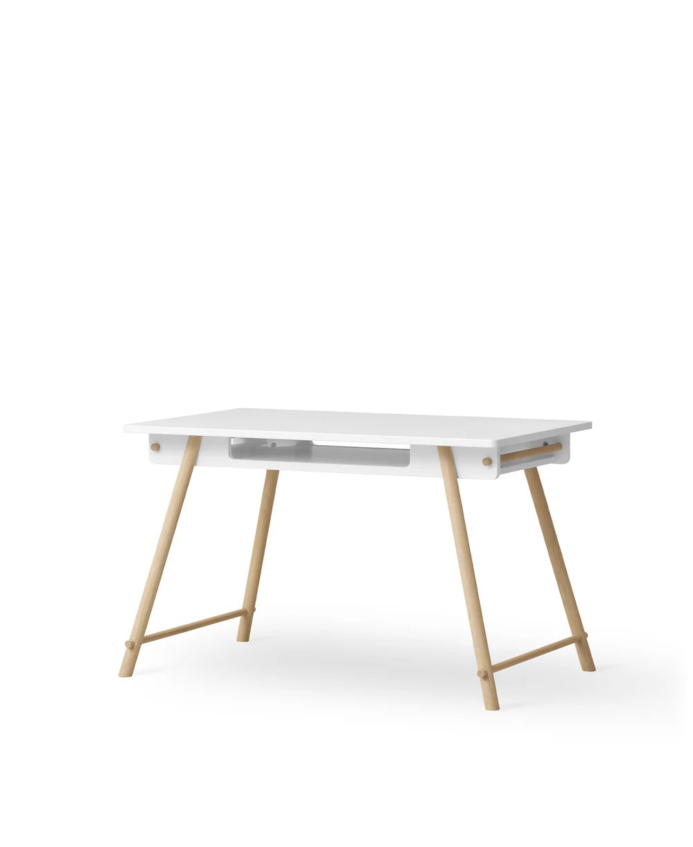 Camp Junior Desk Adjustable - White/Oak - Bubbadue