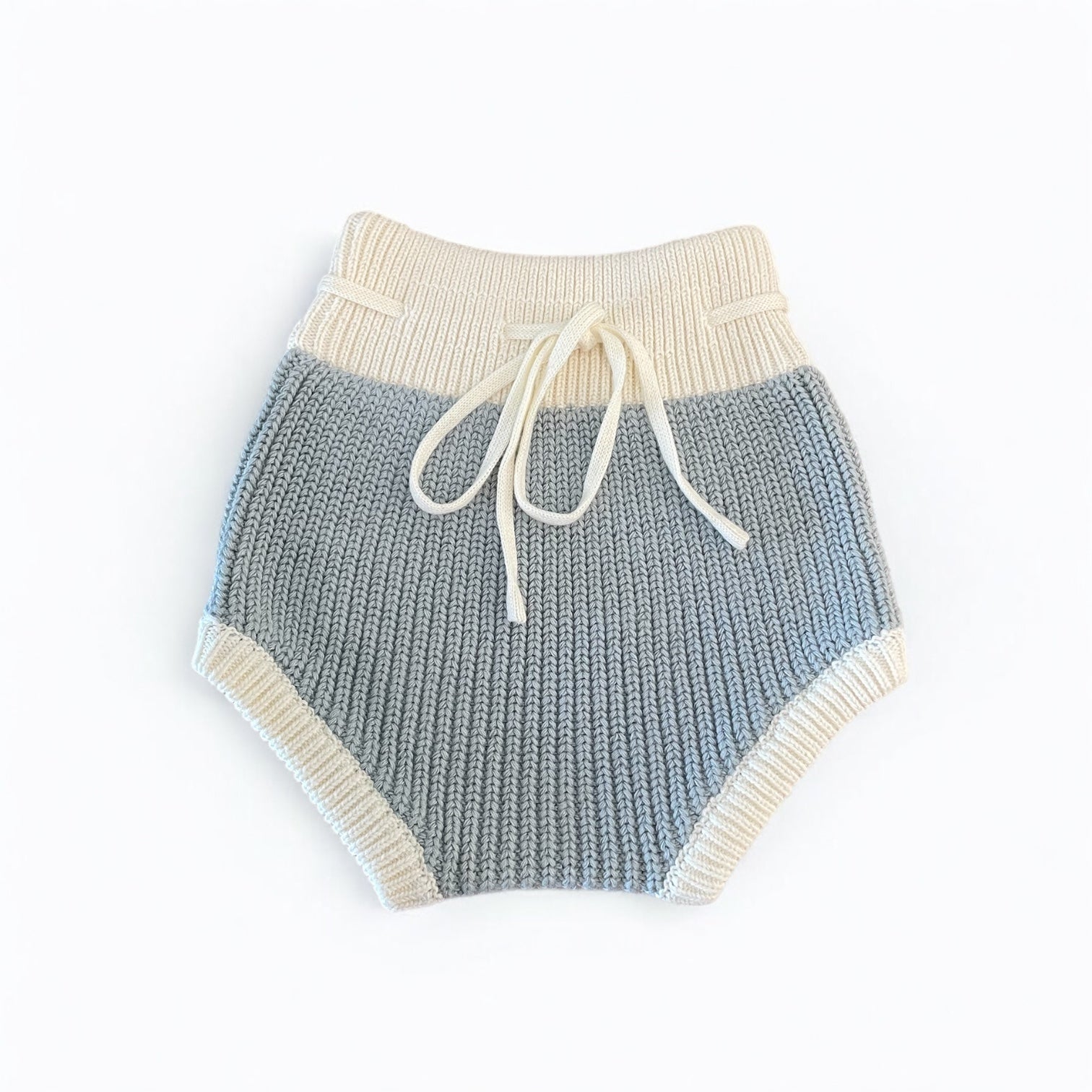 Knitted Jersey And Bloomers Set (0-6 Months) - Misty Blue - Bubbadue
