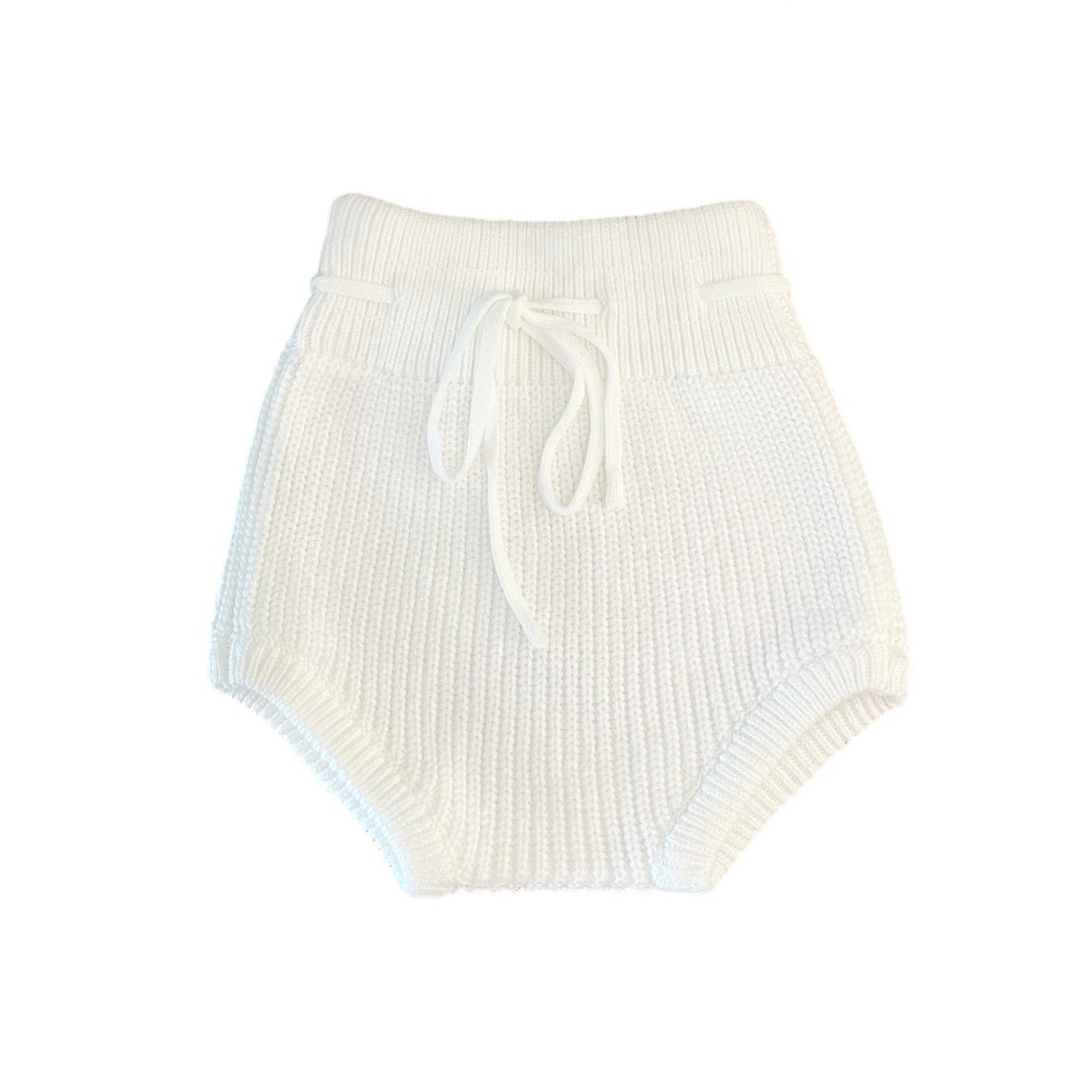 Knitted Jersey And Bloomers Set (0-6 Months) - White - Bubbadue