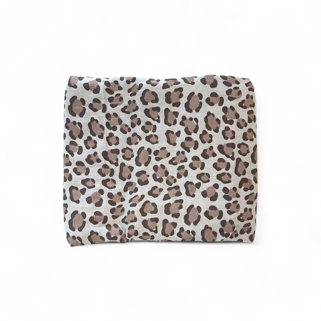 Muslin + Burp Cloth Gift Set - Leopard Print - Bubbadue