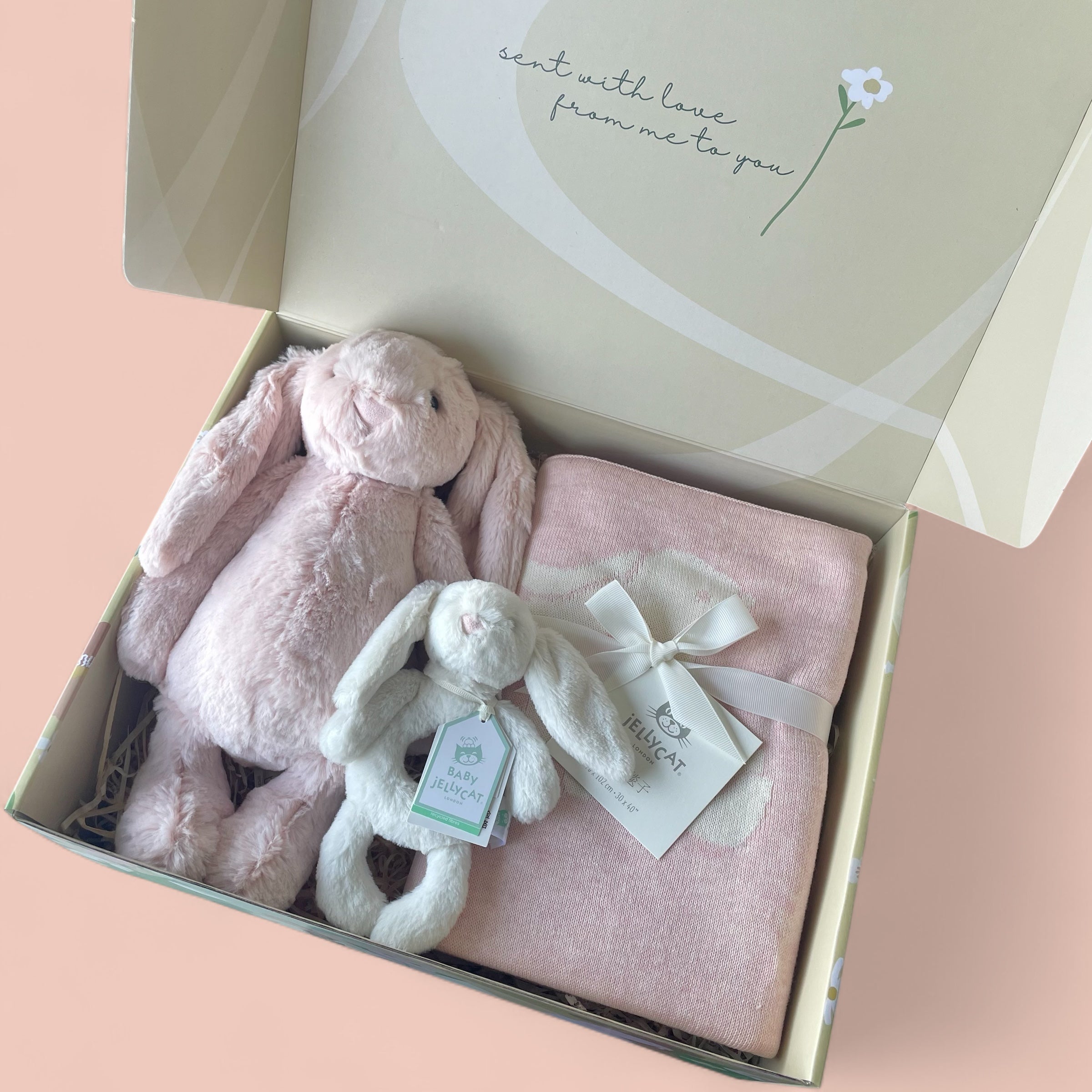 The Bashful Pink Bunny Box - Baby Gift Box - Bubbadue