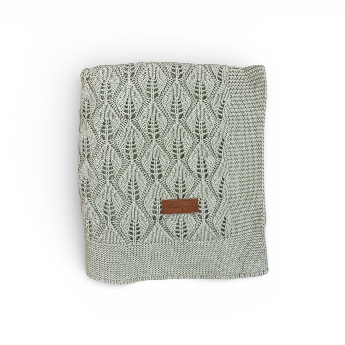 Sage - Cellular Knitted Blanket - Bubbadue