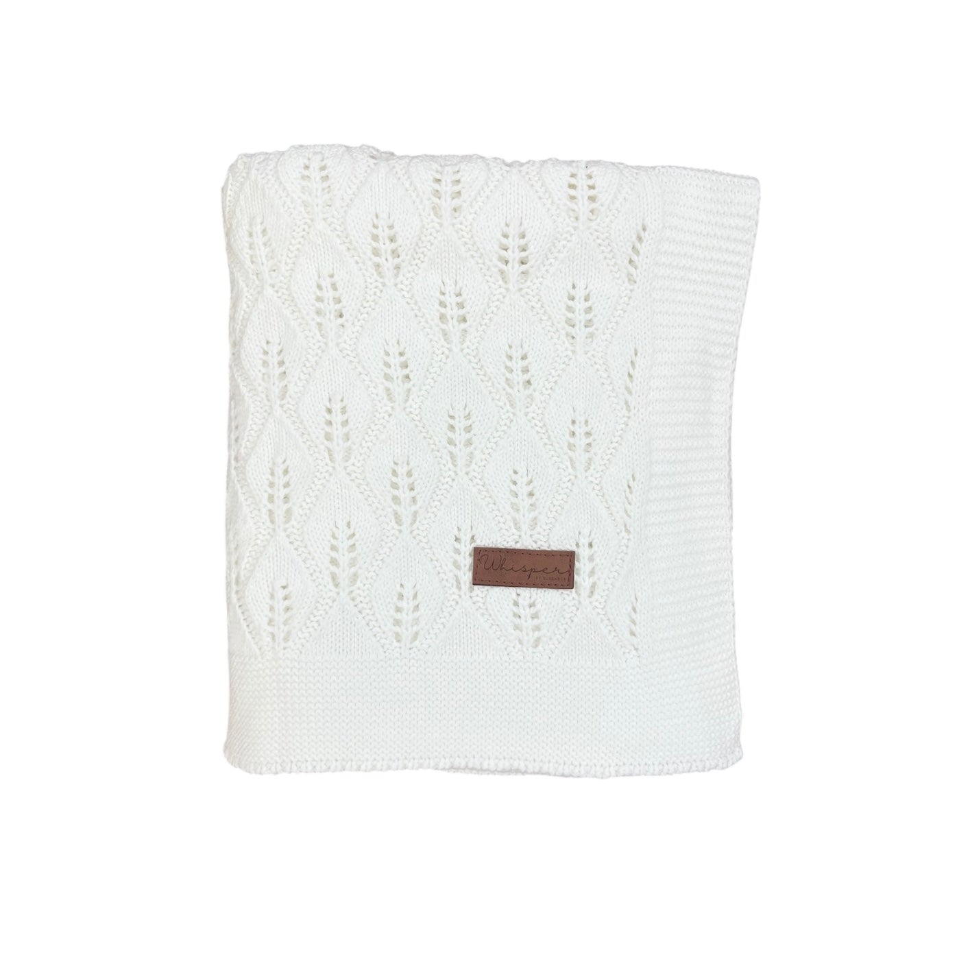 White - Cellular Knitted Blanket - Bubbadue
