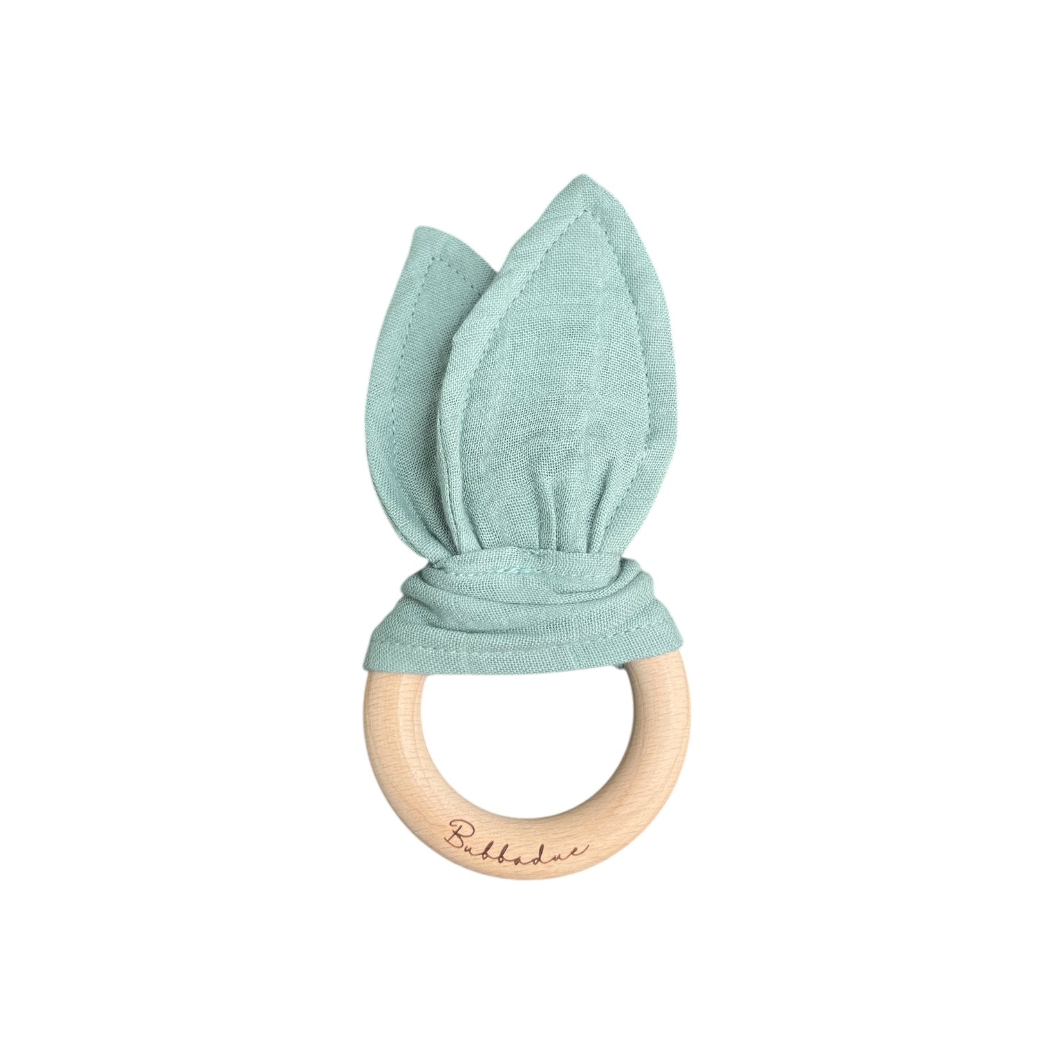 Bunny Ear Teething Ring - Teal - Bubbadue